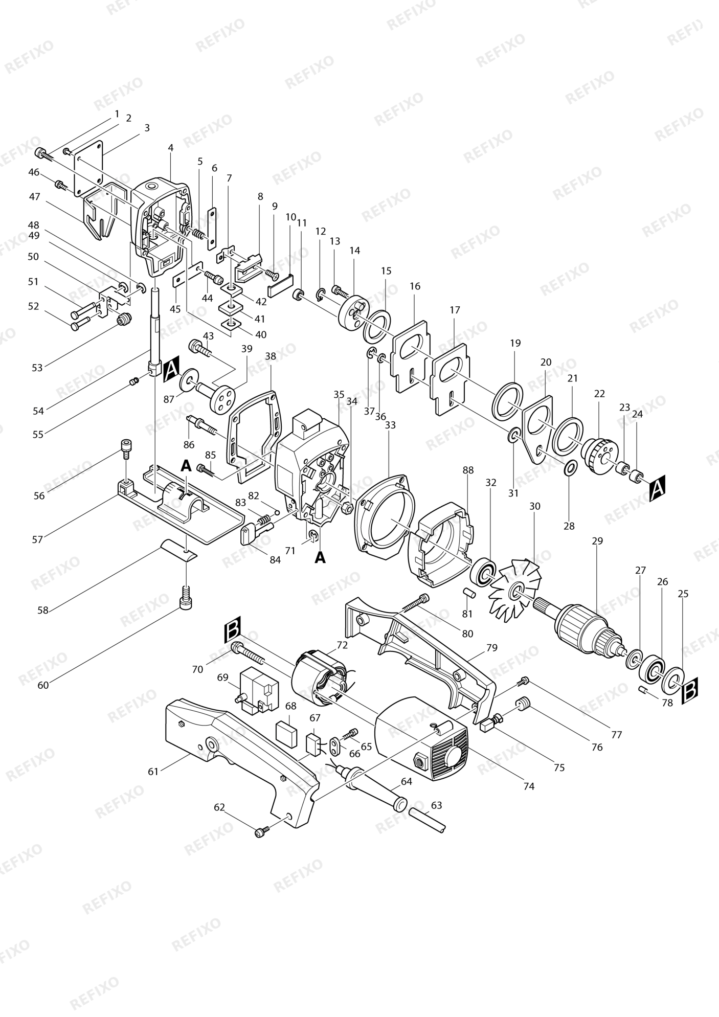 MAKITA 4301BV — схема запчастей