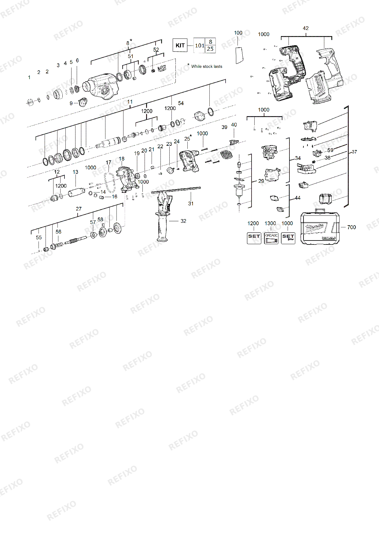 MILWAUKEE M18CH 0X 4933471275 4000469634 — схема запчастей