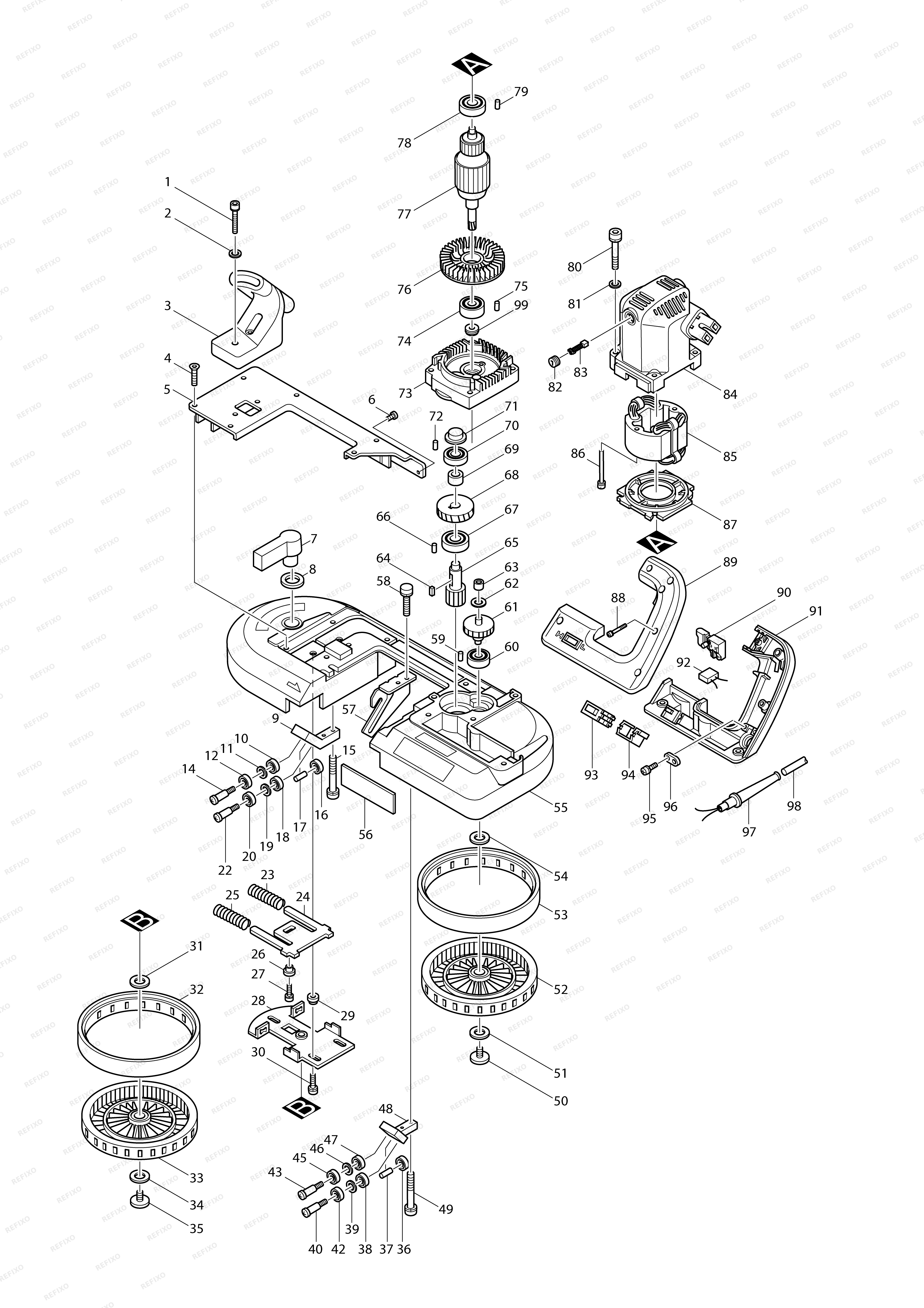 MAKITA 2106 — схема запчастей