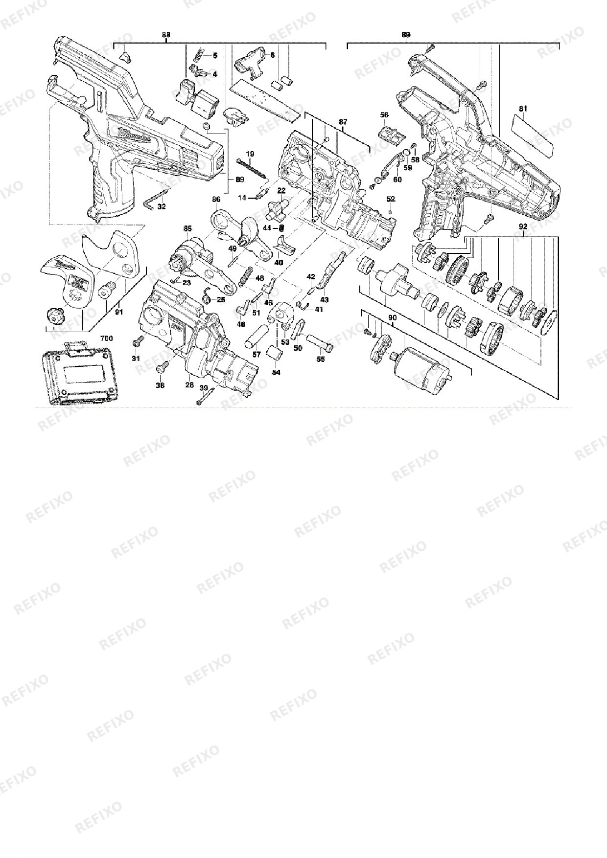 MILWAUKEE M12CC 0 4933431600 4000431601 — схема запчастей