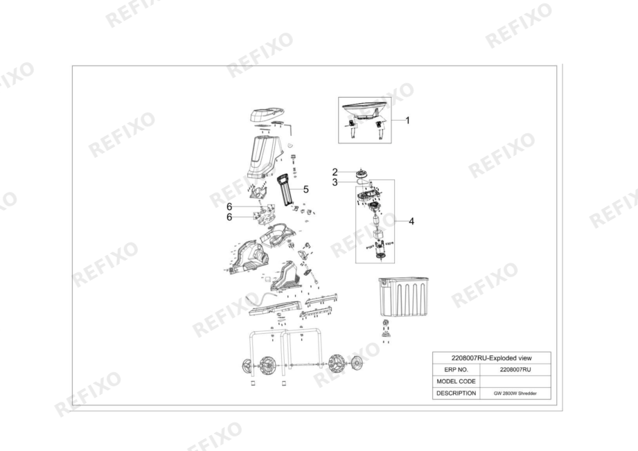 Greenworks 2208007RU Exploded view — схема запчастей