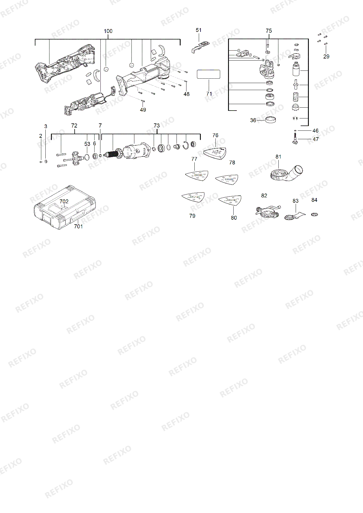 MILWAUKEE M18FMT 0X 4933478491 4000477865 — схема запчастей