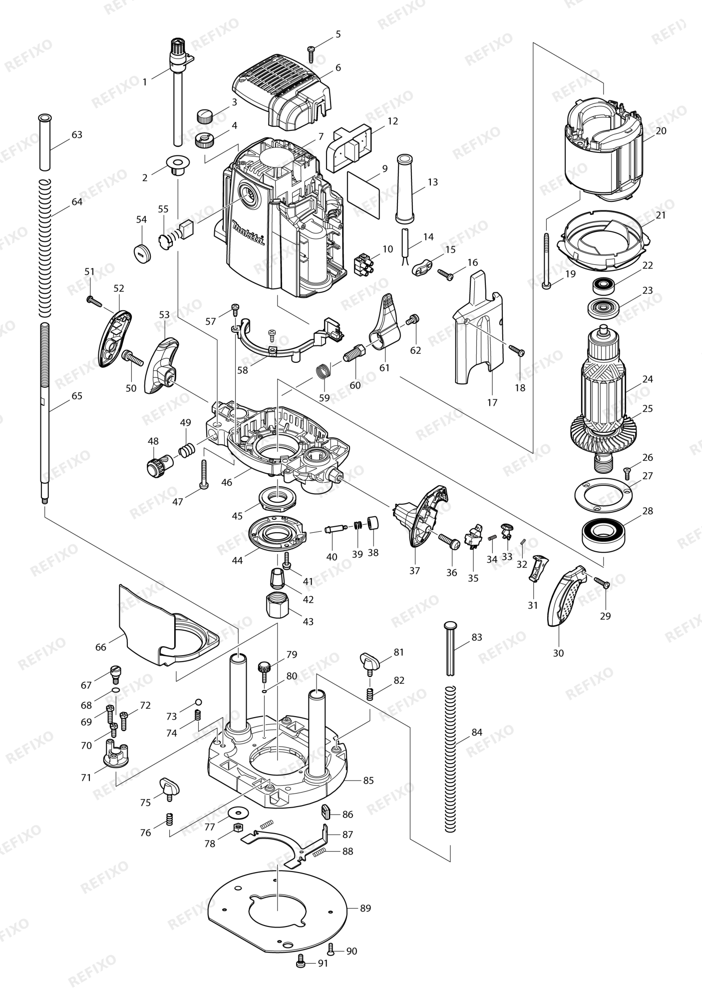 MAKITA RP1800F — схема запчастей