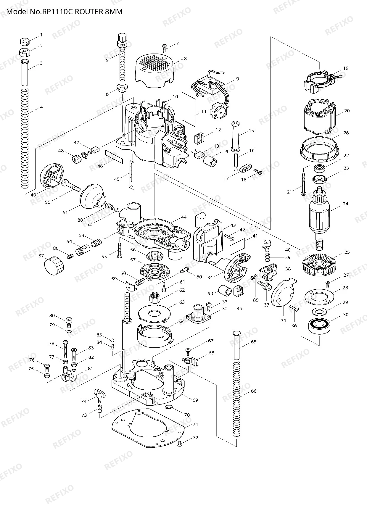 MAKITA RP1110C — схема запчастей
