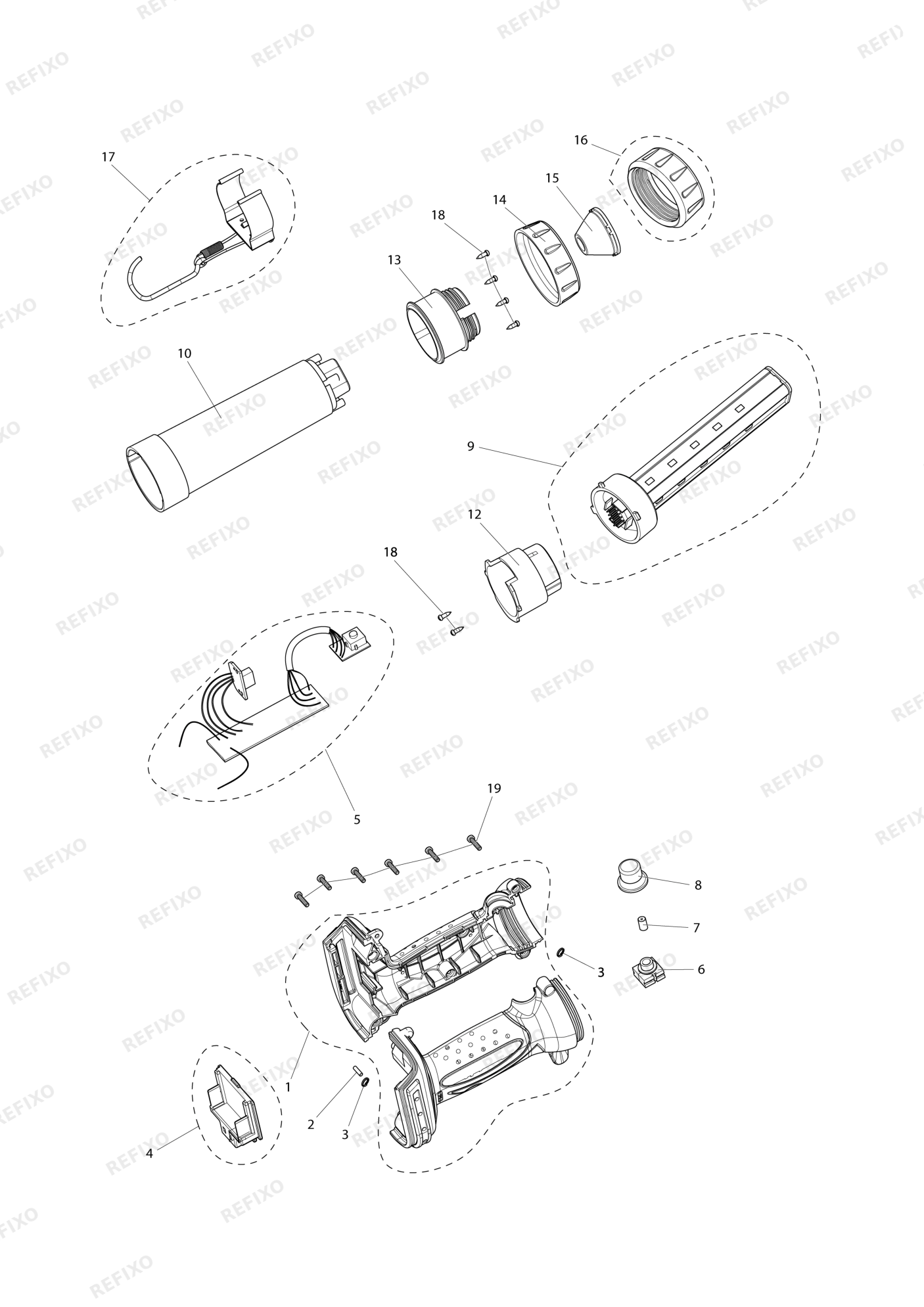 MAKITA DML806 — схема запчастей