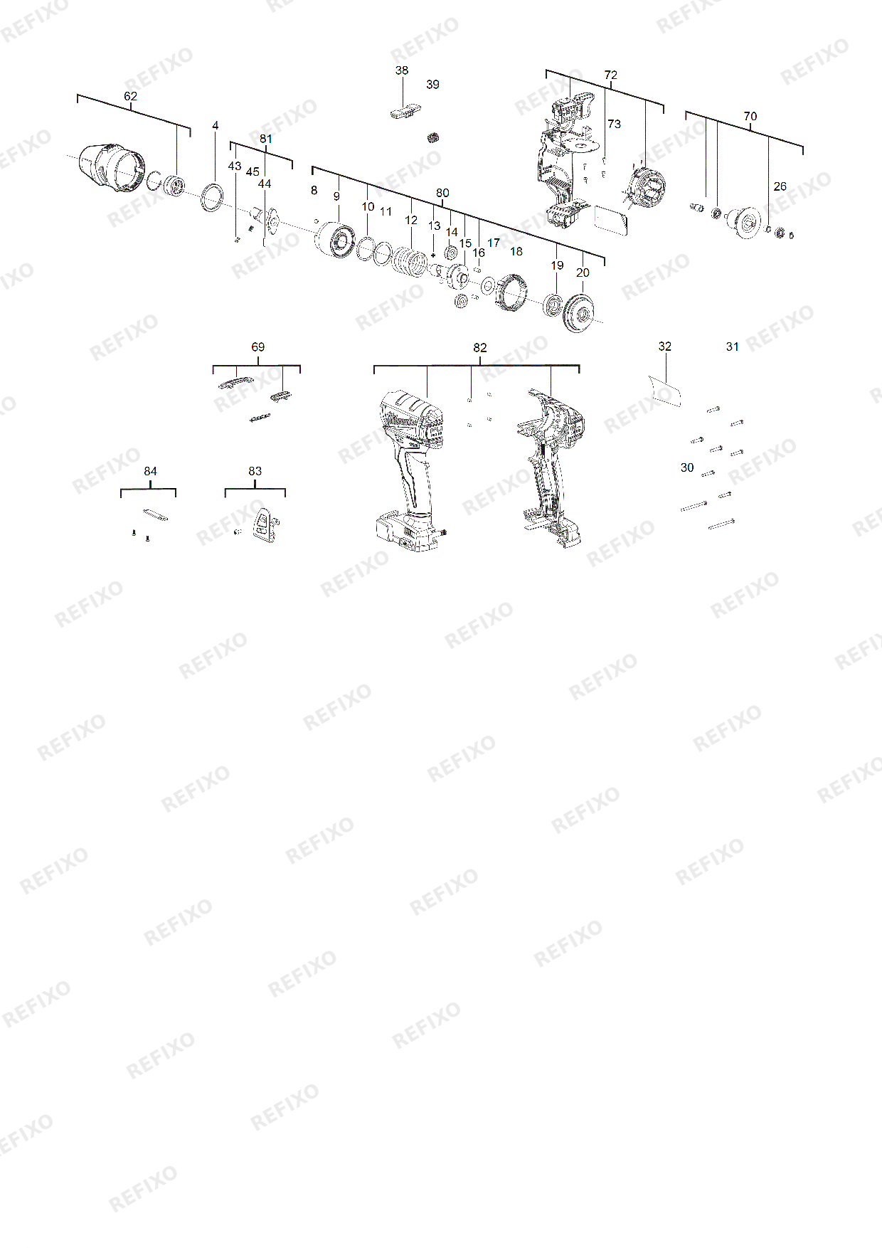 MILWAUKEE M18ONEIWP12 0 4933451152 4000452754 — схема запчастей