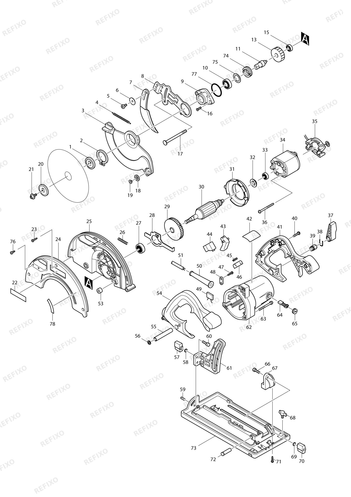 MAKITA 5705R — схема запчастей