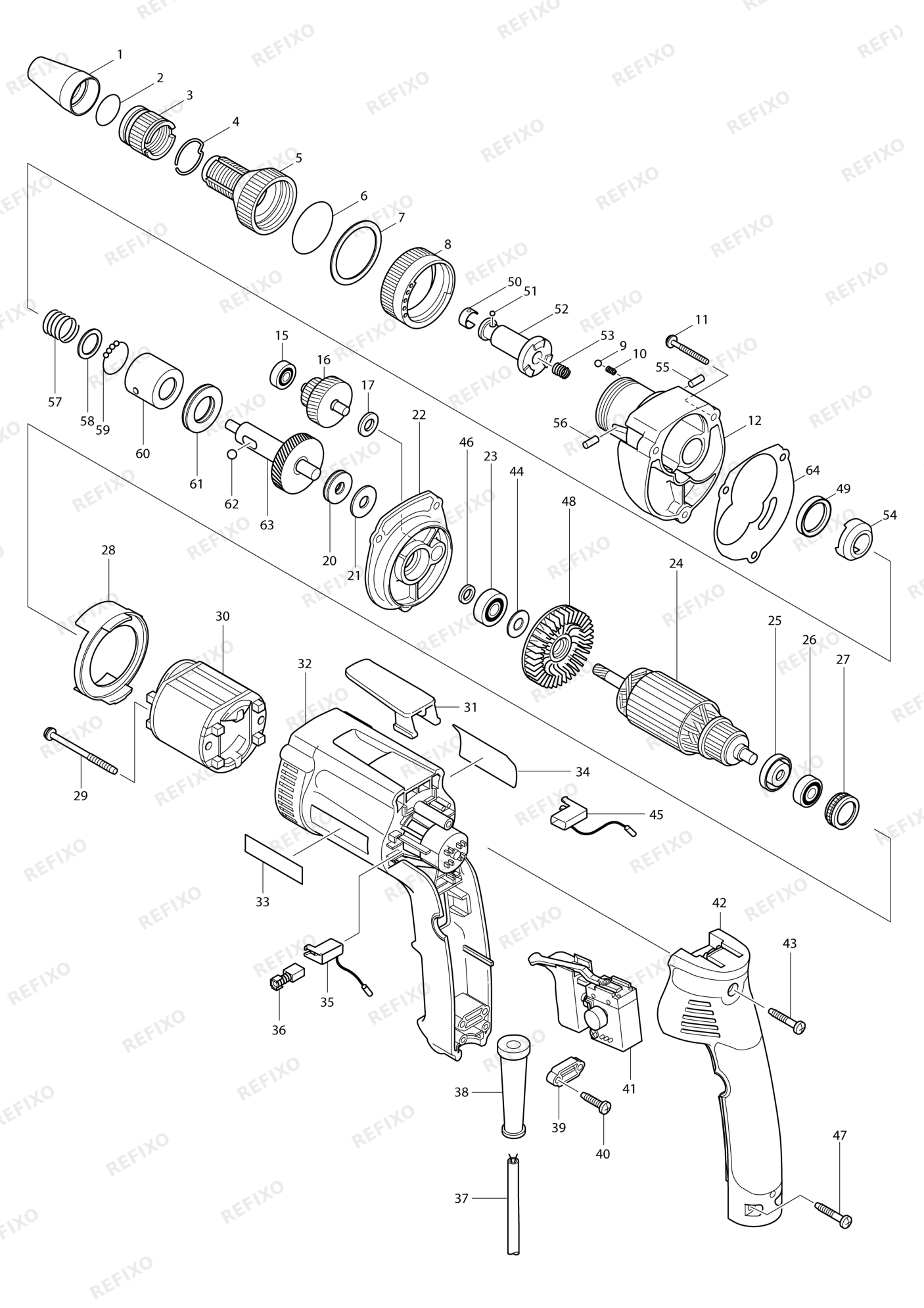 MAKITA 6827 — схема запчастей