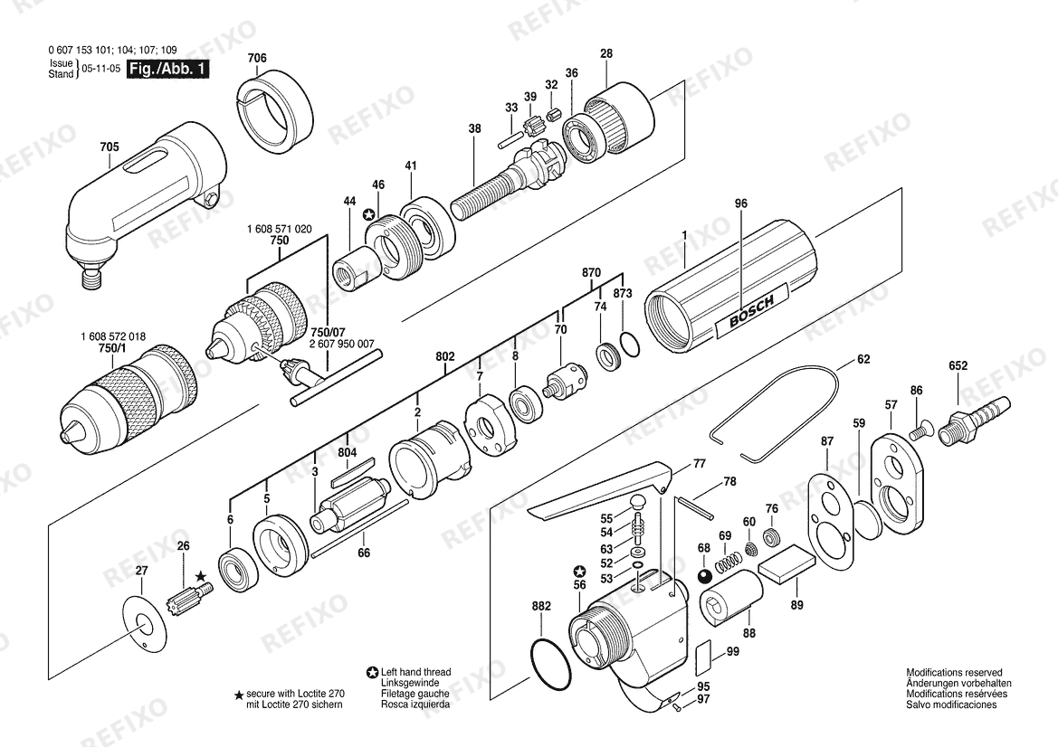 Bosch Pw- дрель -Ind 180 WATT-SERIE (0 607 153 107) — схема запчастей