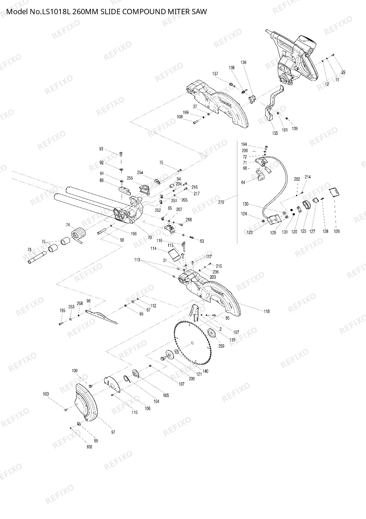 MAKITA LS1018L — схема запчастей