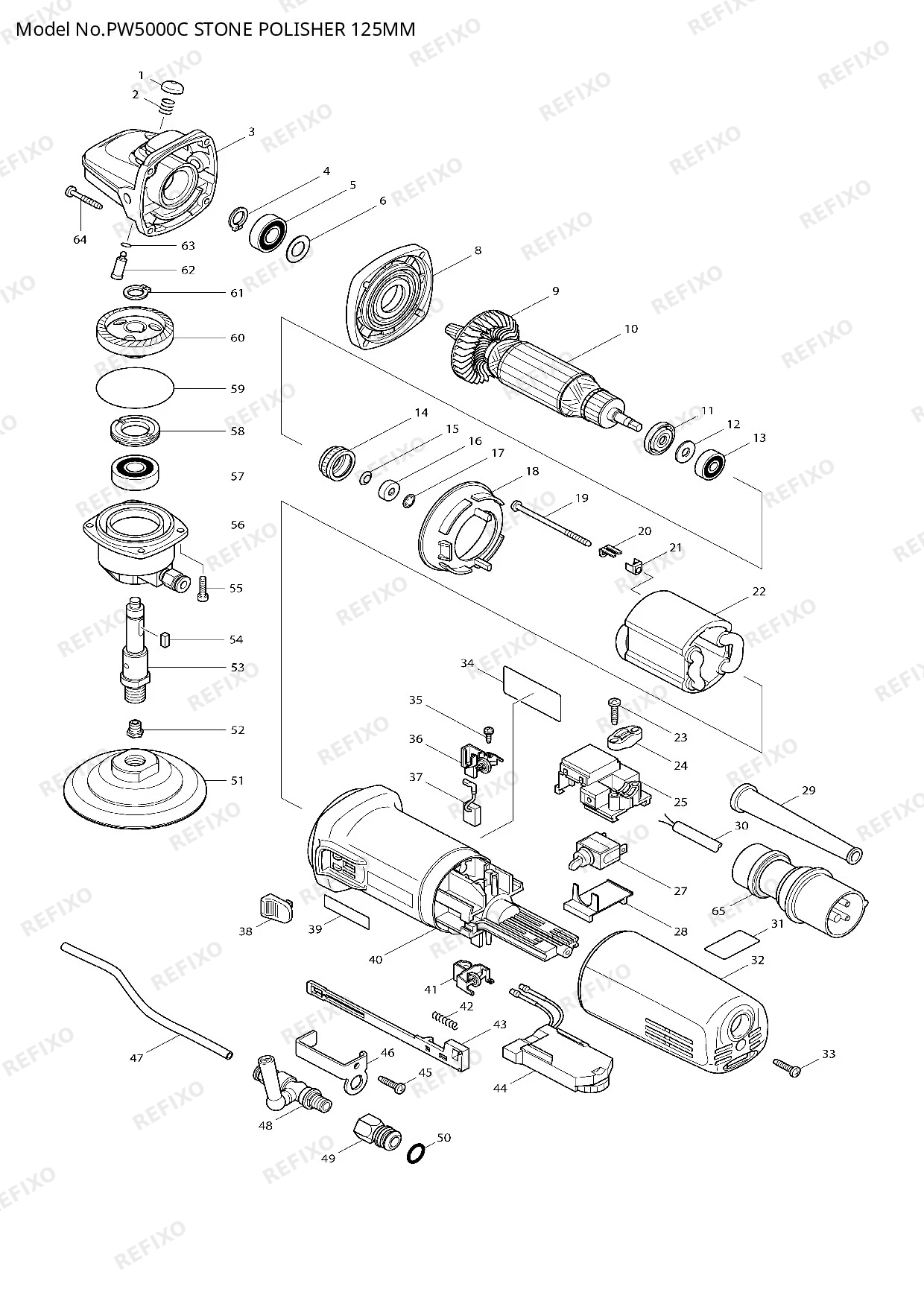MAKITA PW5000C — схема запчастей