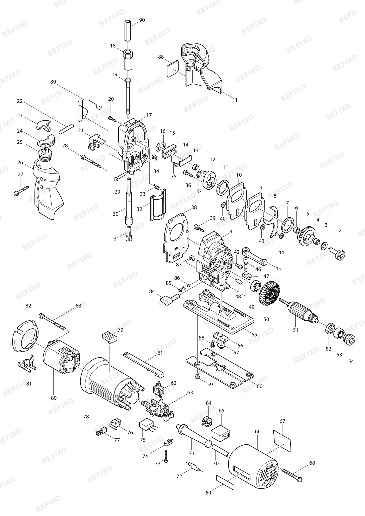 MAKITA 4305T — схема запчастей