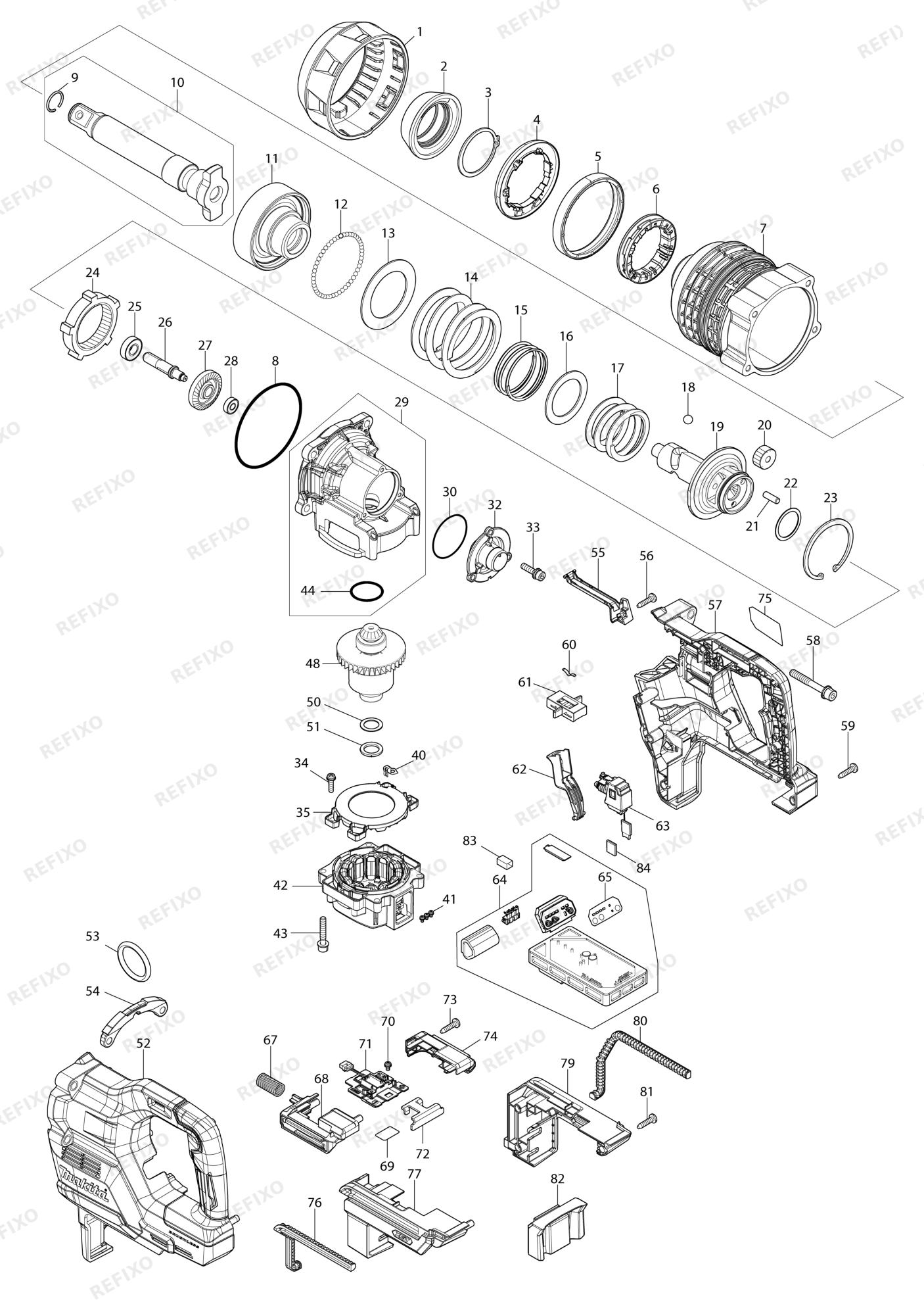 MAKITA TW010G — схема запчастей