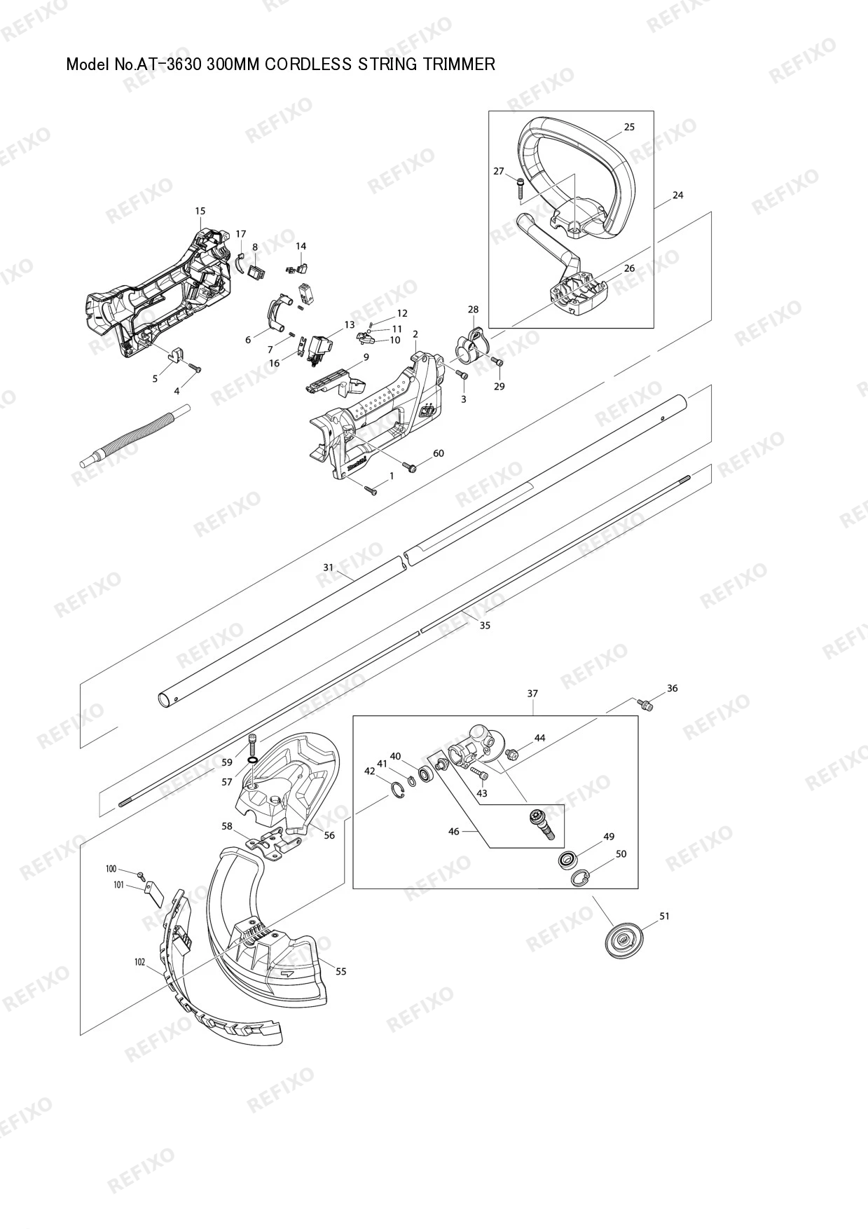 MAKITA AT 3630 — схема запчастей