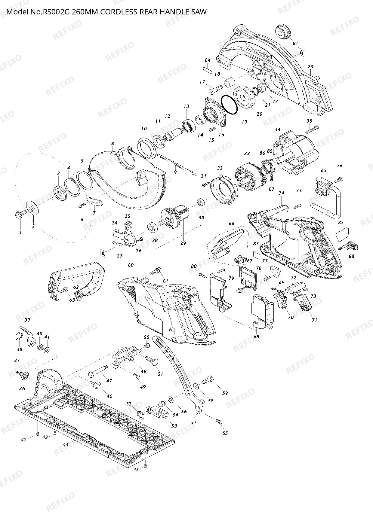 MAKITA RS002G — схема запчастей