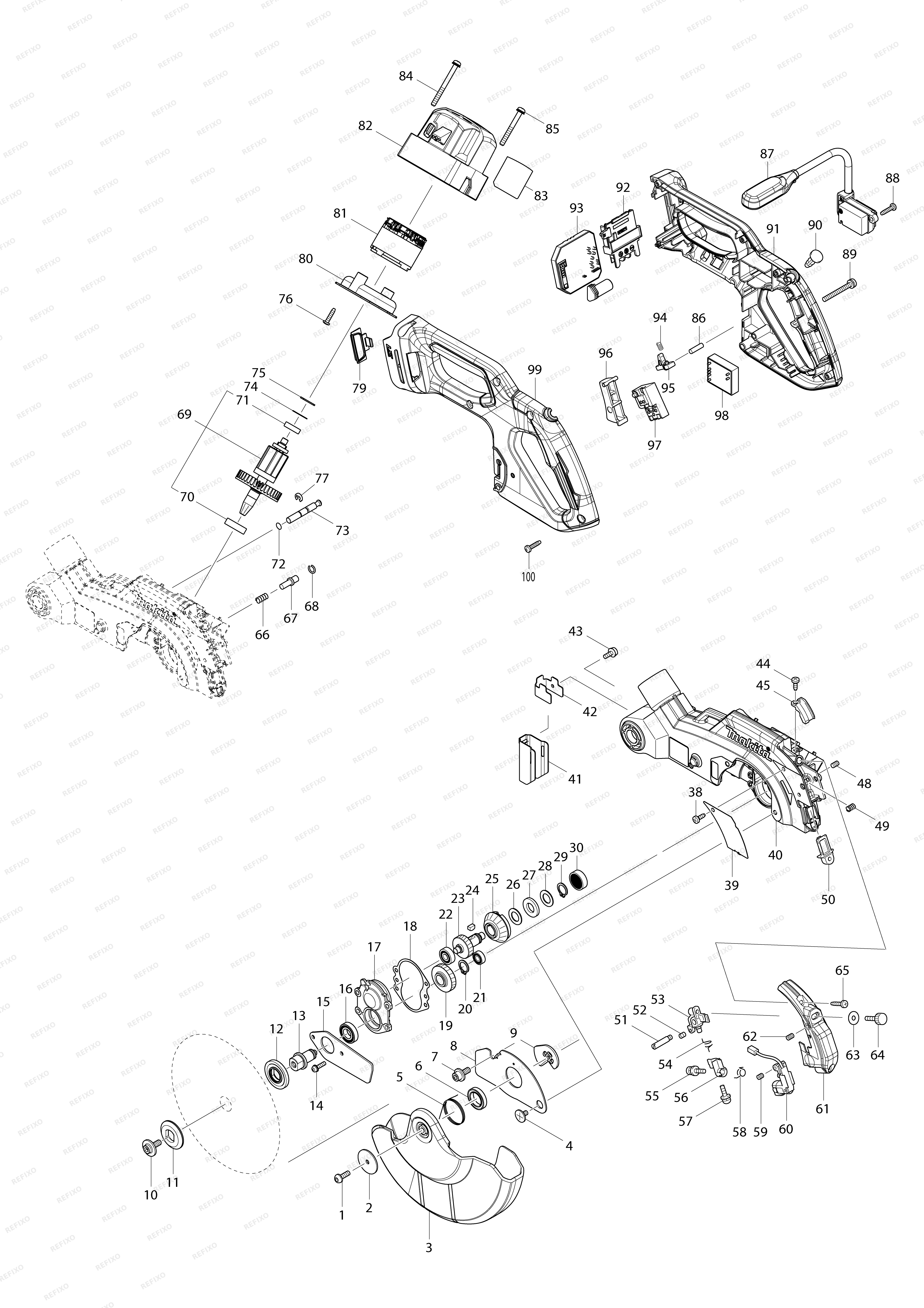 MAKITA DLS600 — схема запчастей