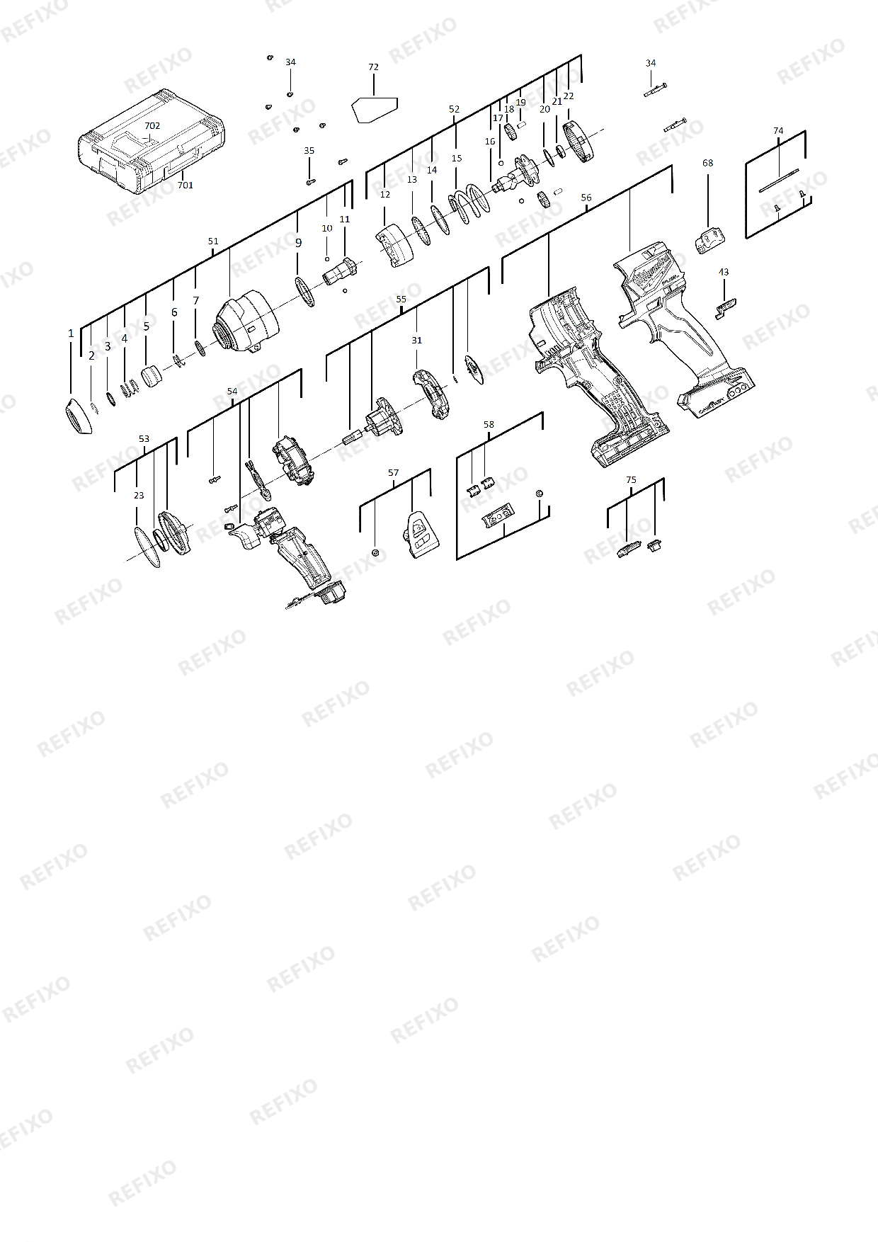MILWAUKEE M18ONEID2 0X 4933464090 4000481267 — схема запчастей