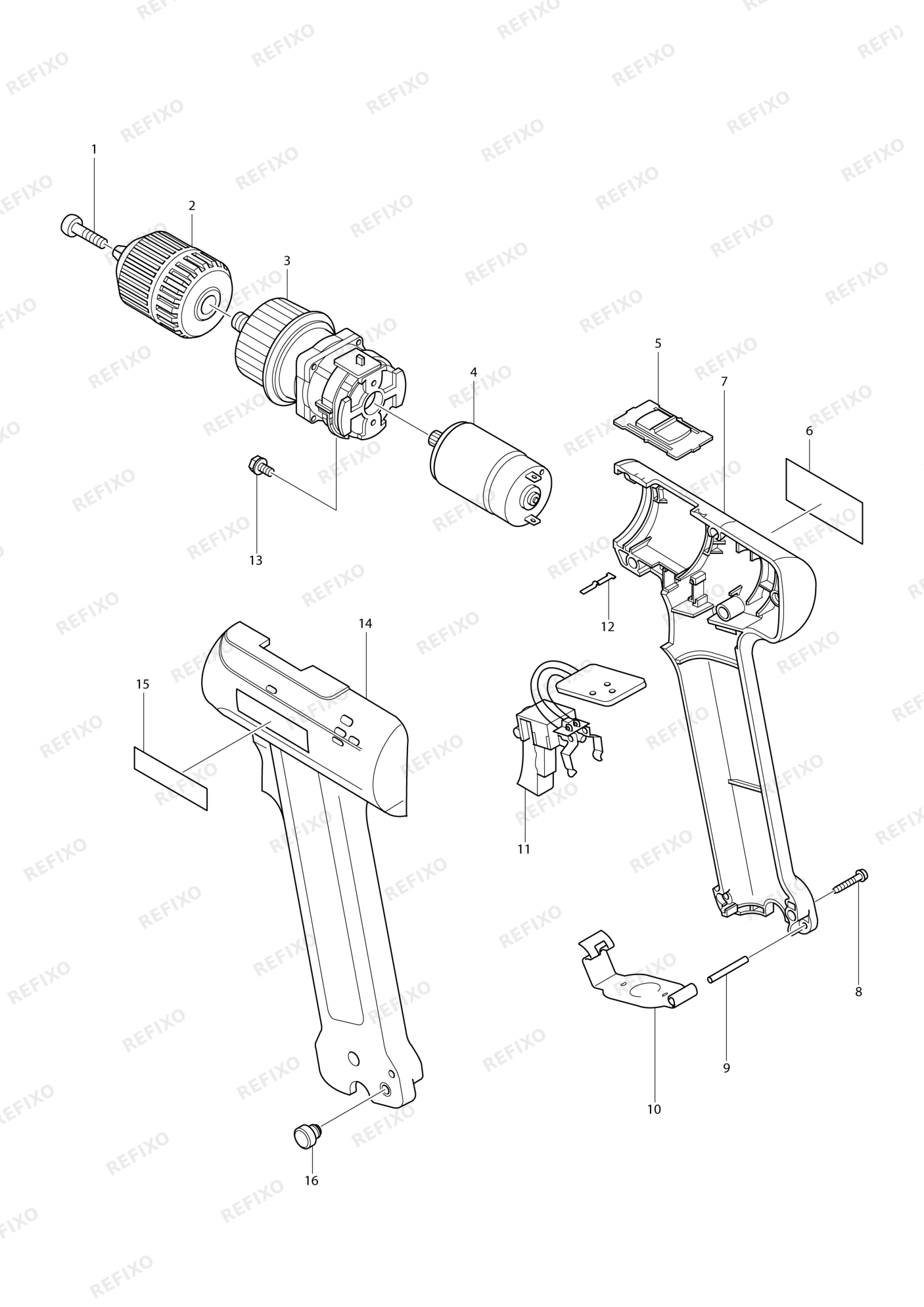 MAKITA 6096D — схема запчастей
