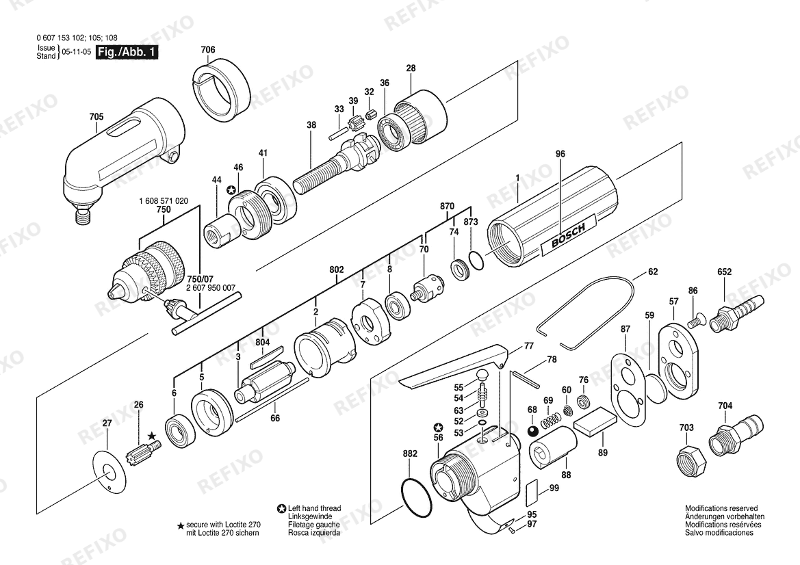 Bosch Pw- дрель -Ind 180 WATT-SERIE (0 607 153 102) — схема запчастей