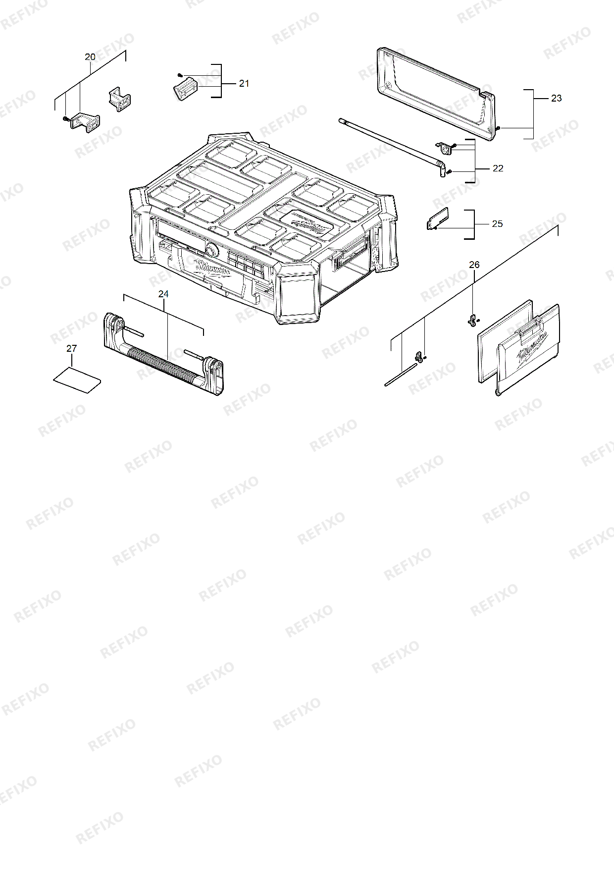 MILWAUKEE M18PORCDAB+ 0UK 4933472113 4000474889 — схема запчастей