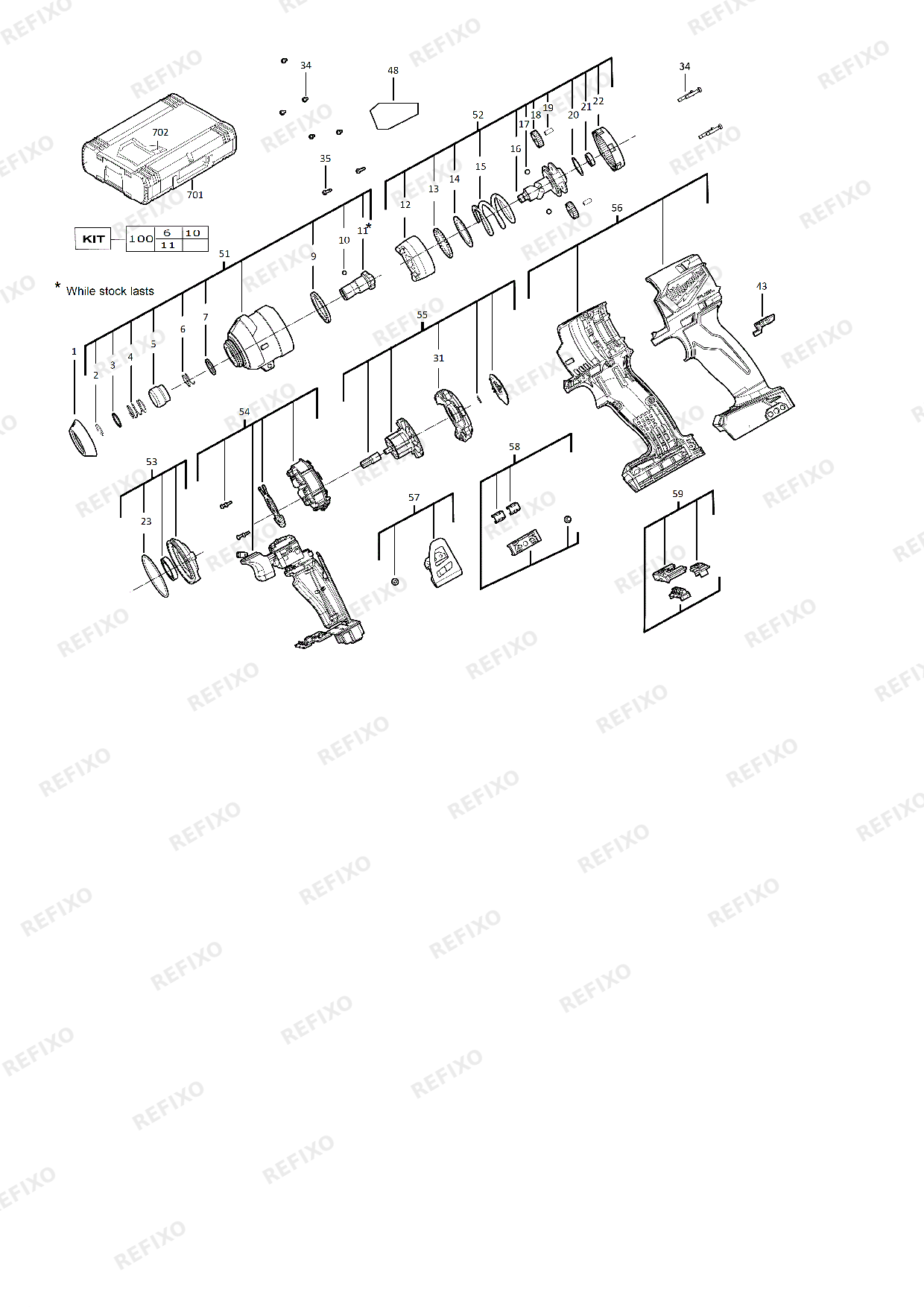 MILWAUKEE M18FID2 0X 4933464087 4000467775 — схема запчастей
