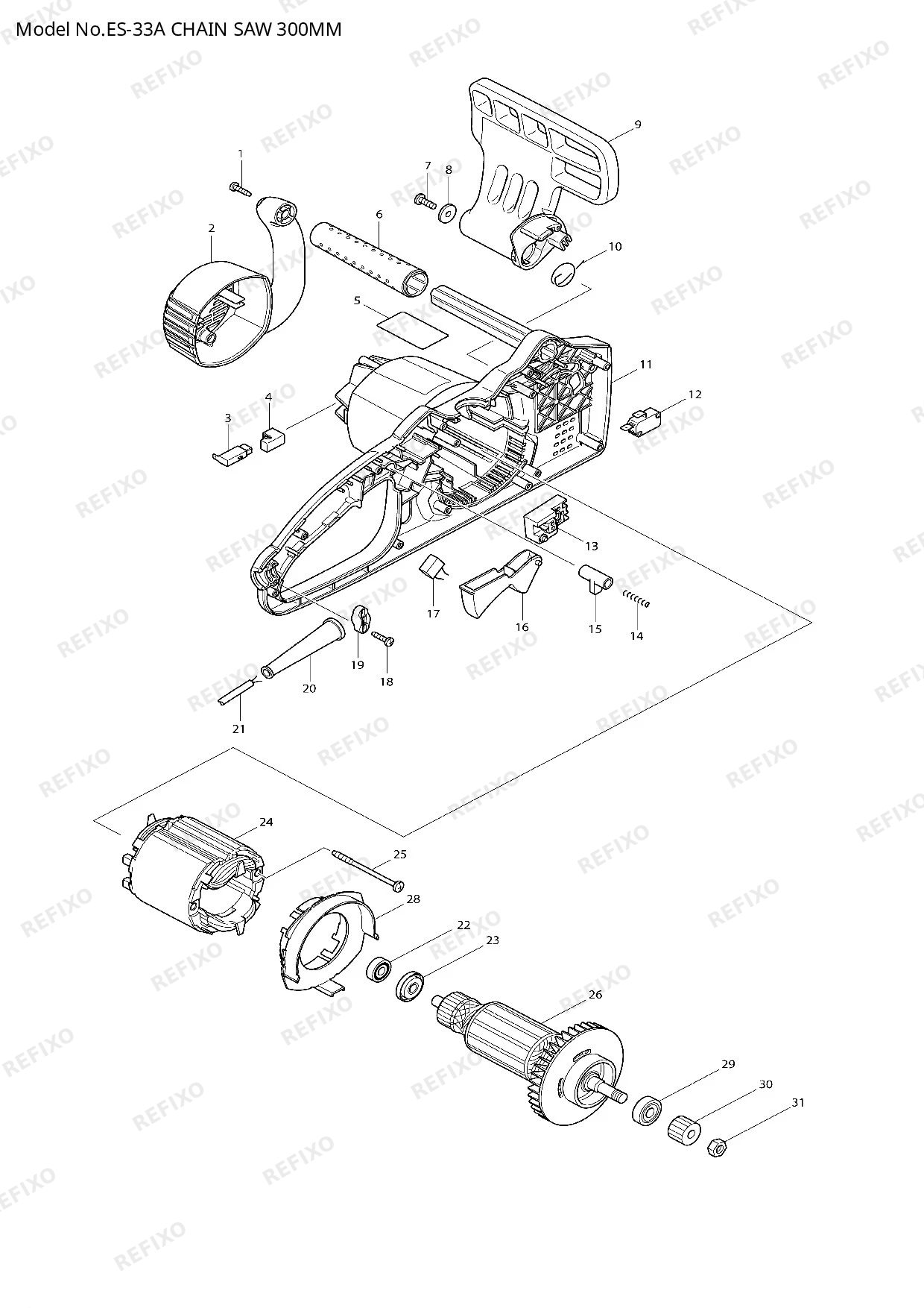 MAKITA ES 33A — схема запчастей