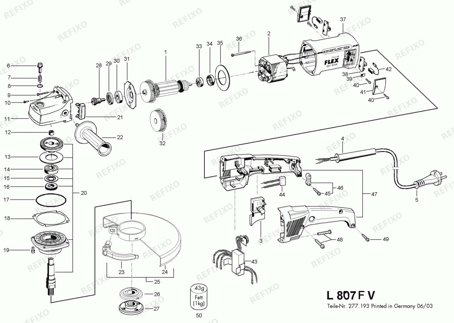 Flex L 807 FV 230CEE 277029 — схема запчастей