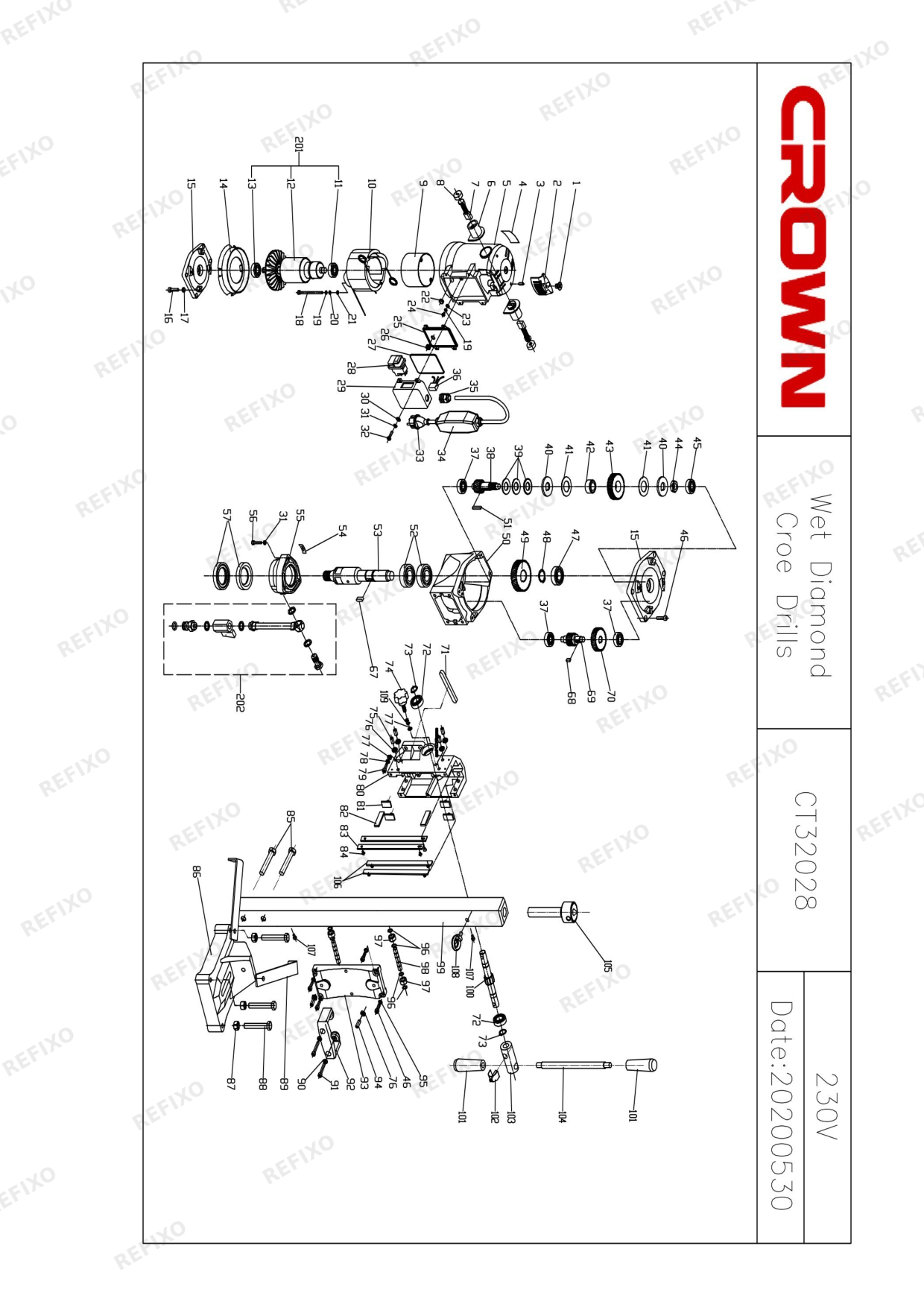 CROWN CT32028 — схема запчастей
