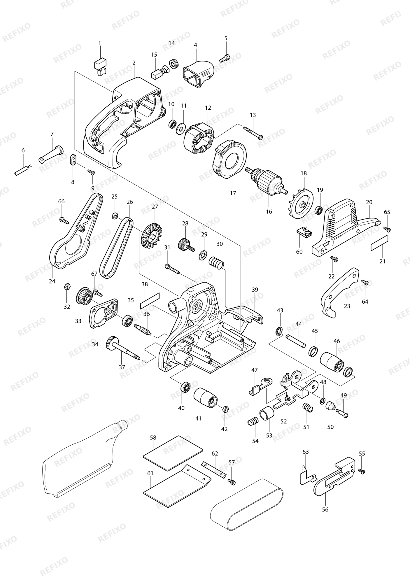 MAKITA 9903 — схема запчастей