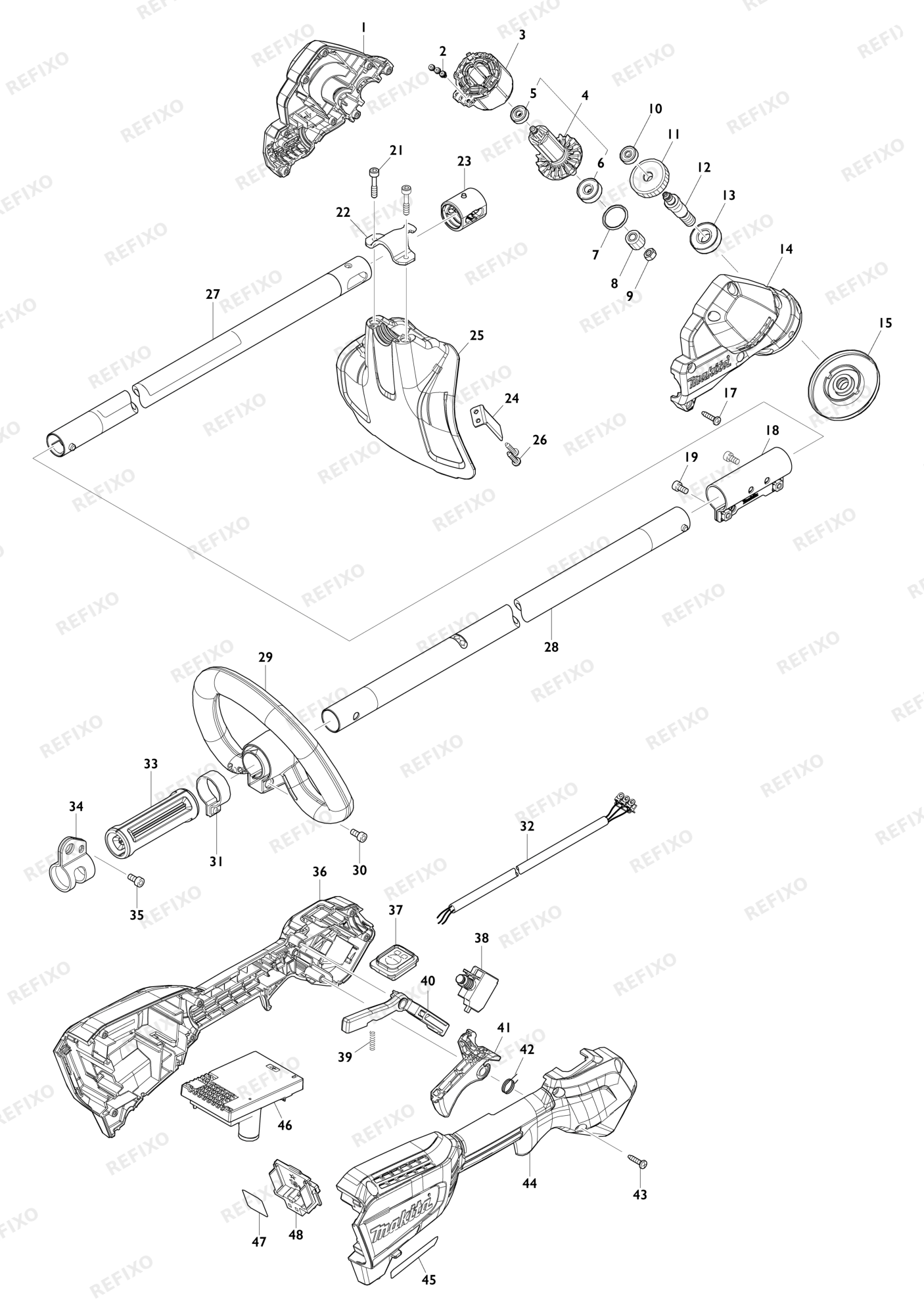 MAKITA DUR192L — схема запчастей