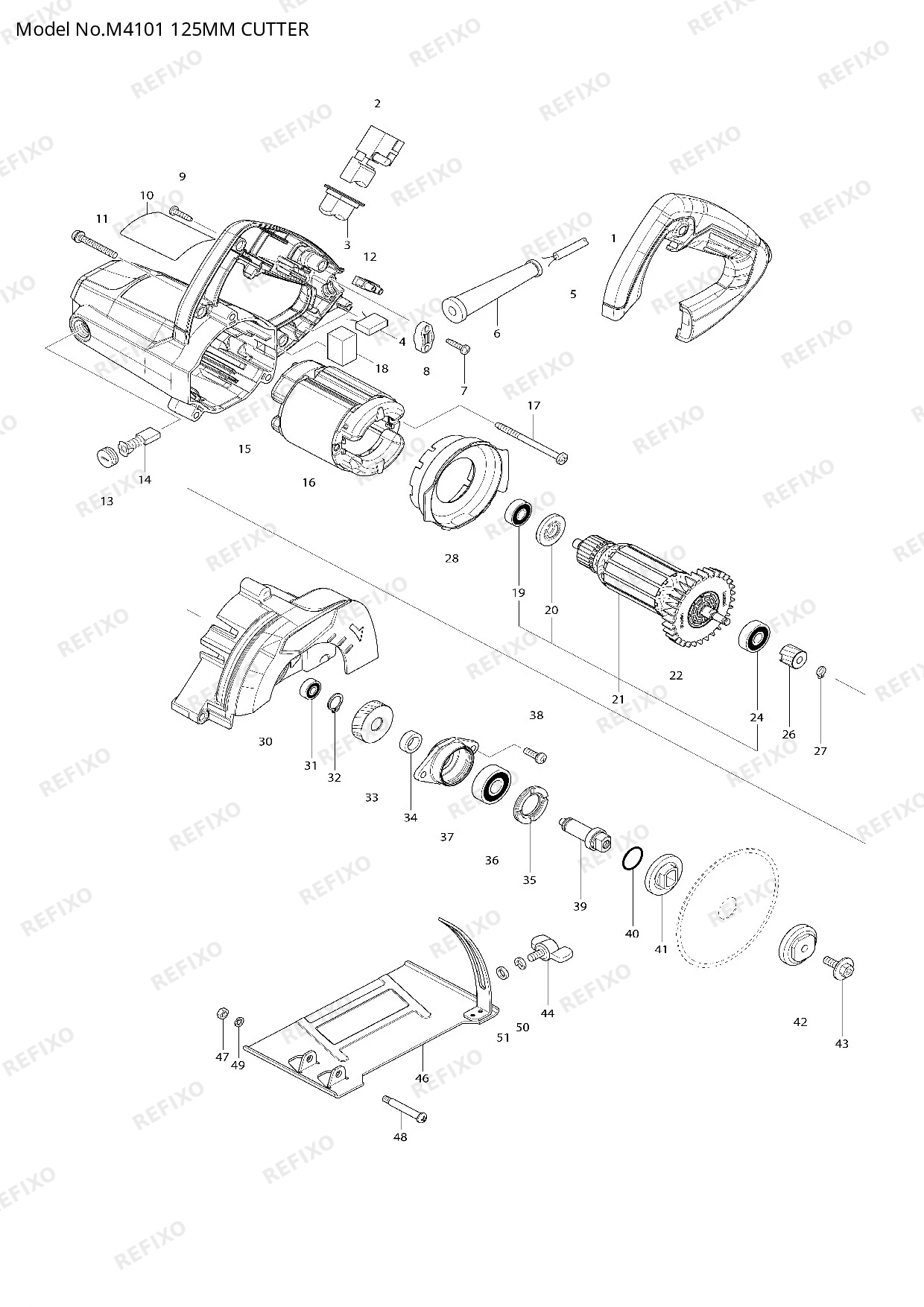 MAKITA M4101 — схема запчастей