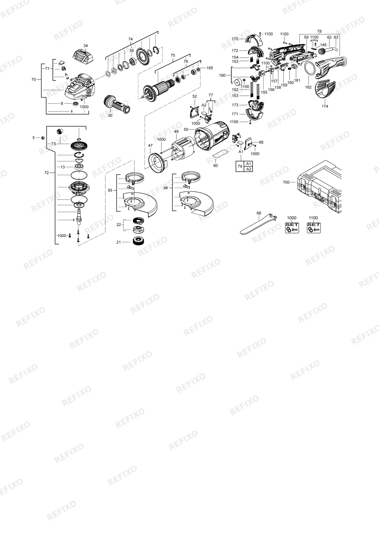 MILWAUKEE AGVKB 24 230EKX 4933471464 4000468390 — схема запчастей