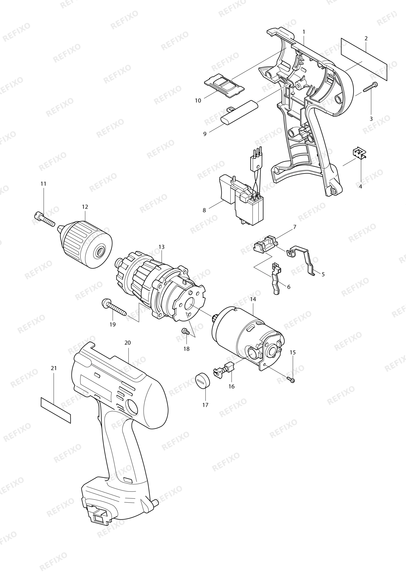 MAKITA 8433D — схема запчастей
