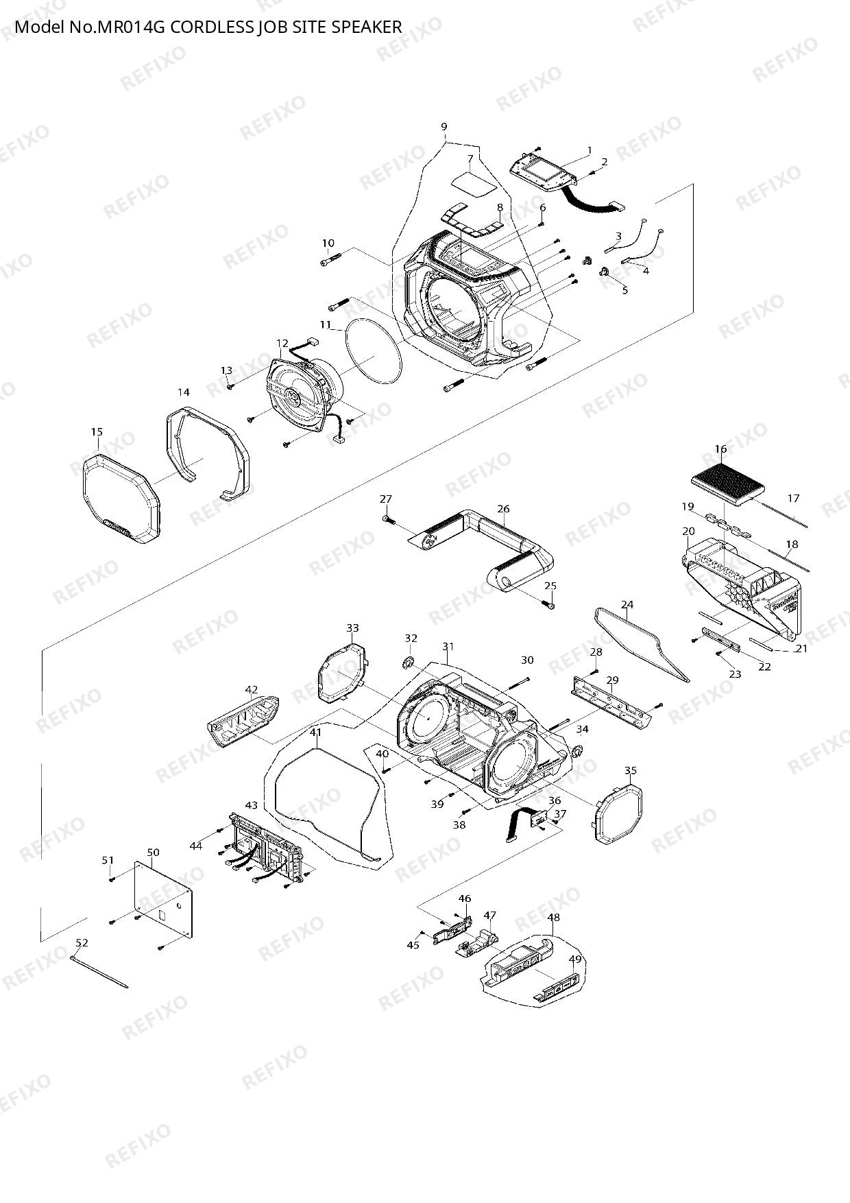 MAKITA MR014G — схема запчастей