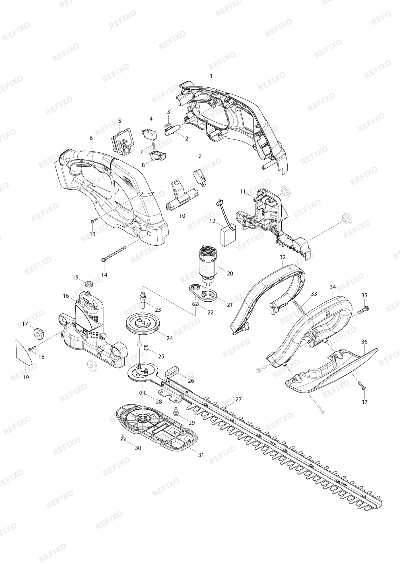 MAKITA DUH523 — схема запчастей