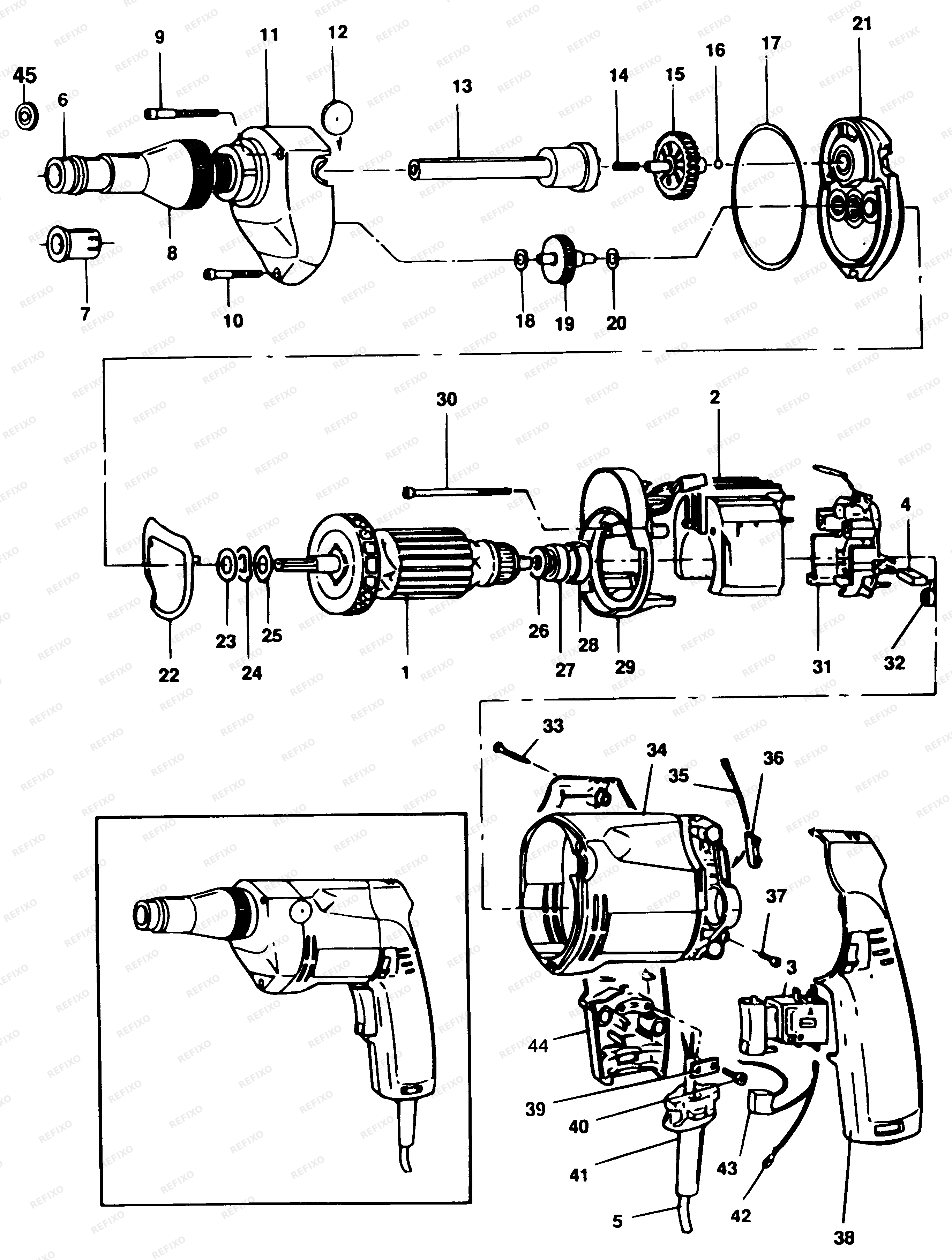 Black&Decker ОТВЁРТКА P7311 — схема запчастей