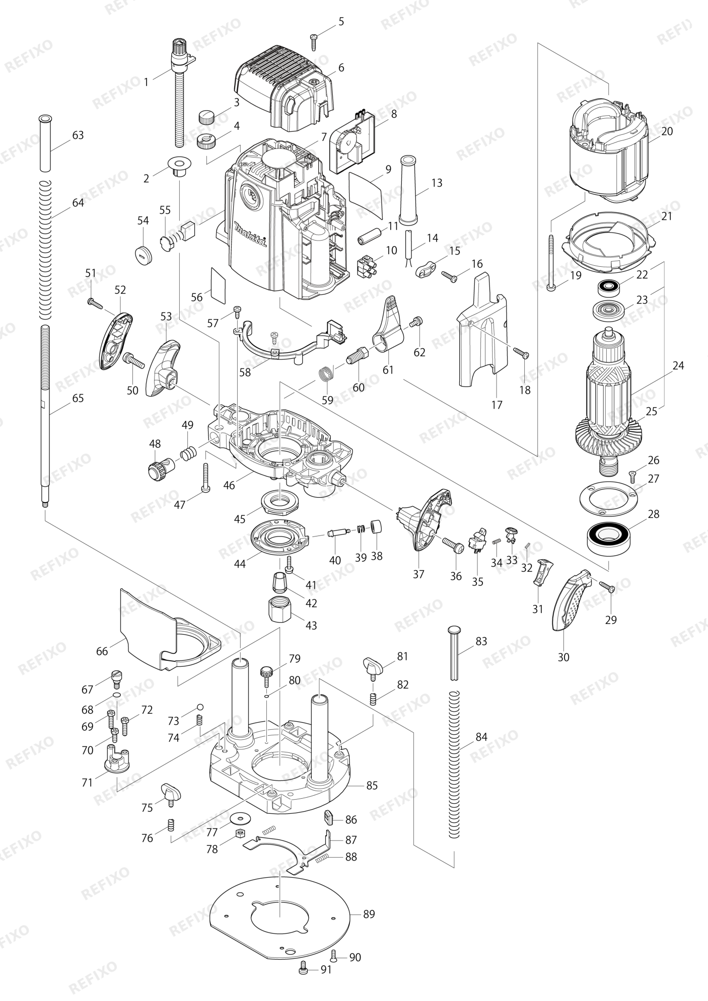 MAKITA RP2302FC — схема запчастей