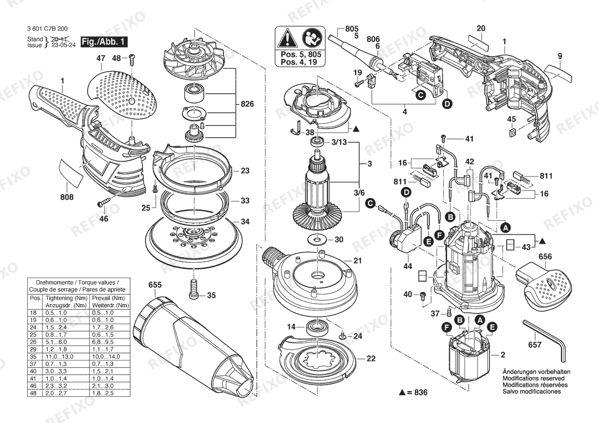 Bosch Эксцентриковая шлифмашина GEX 40-150 | 230 V | 026 - AS (3 601 C7B 2B0) — схема запчастей