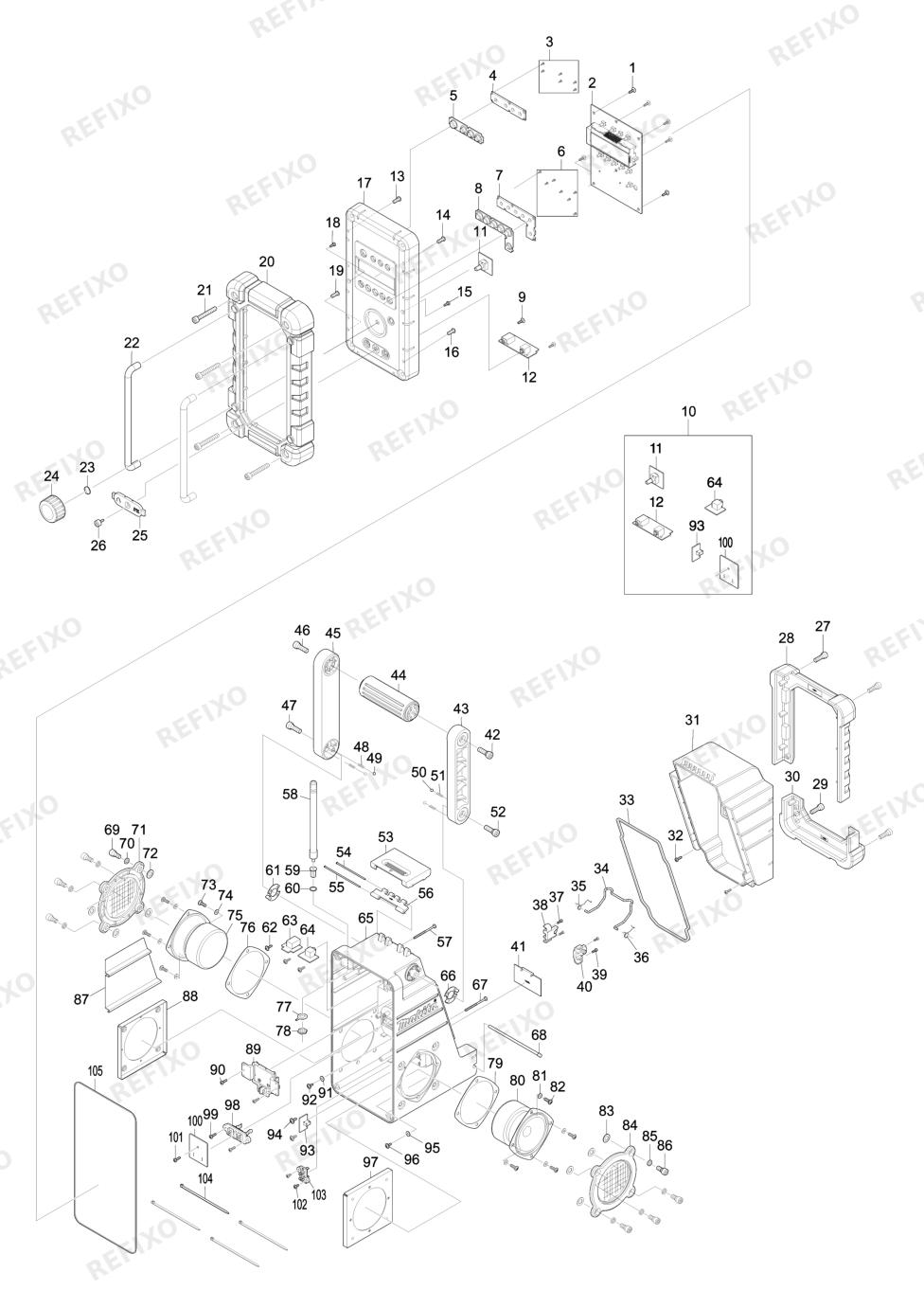 MAKITA DMR105 — схема запчастей