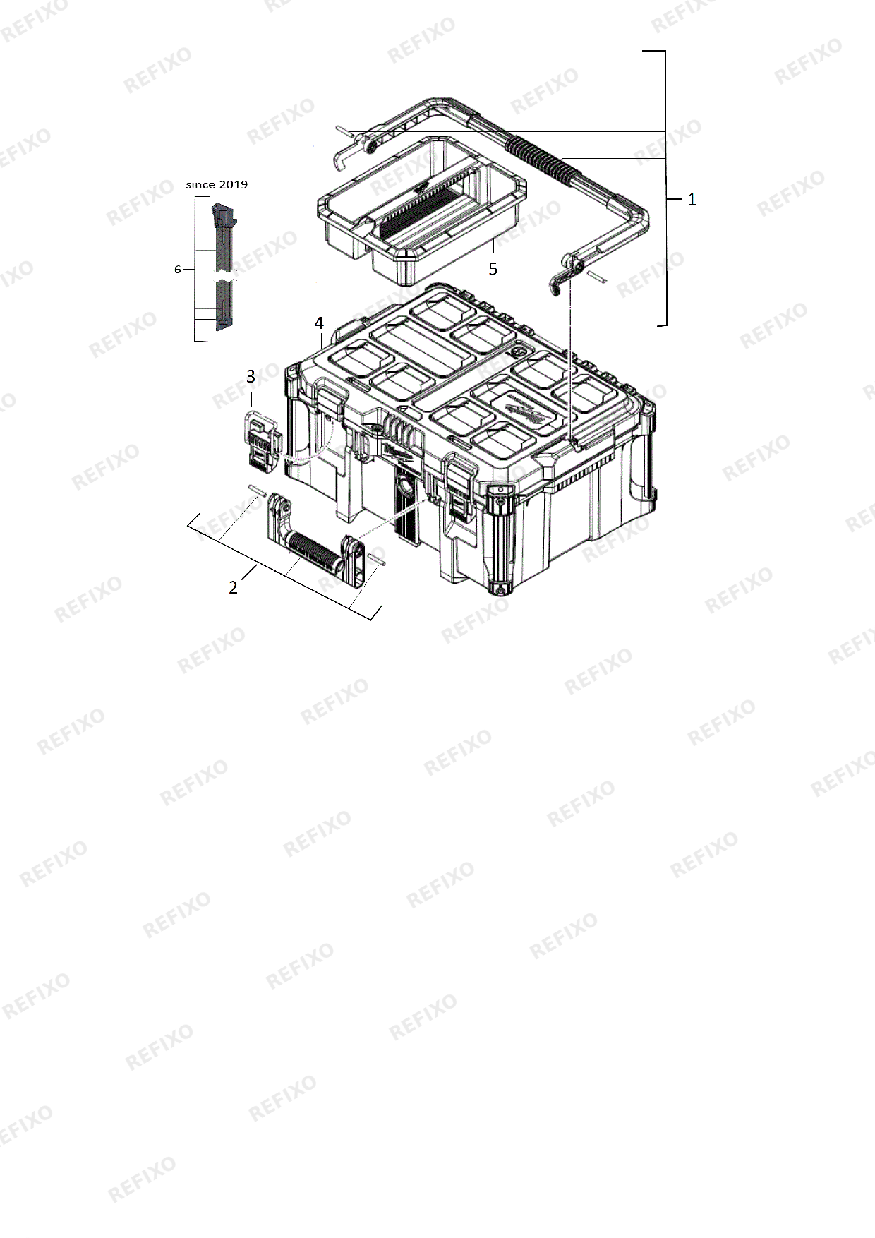 MILWAUKEE PACKOUT CASE 2 1PC 4932464079 4000469468 — схема запчастей