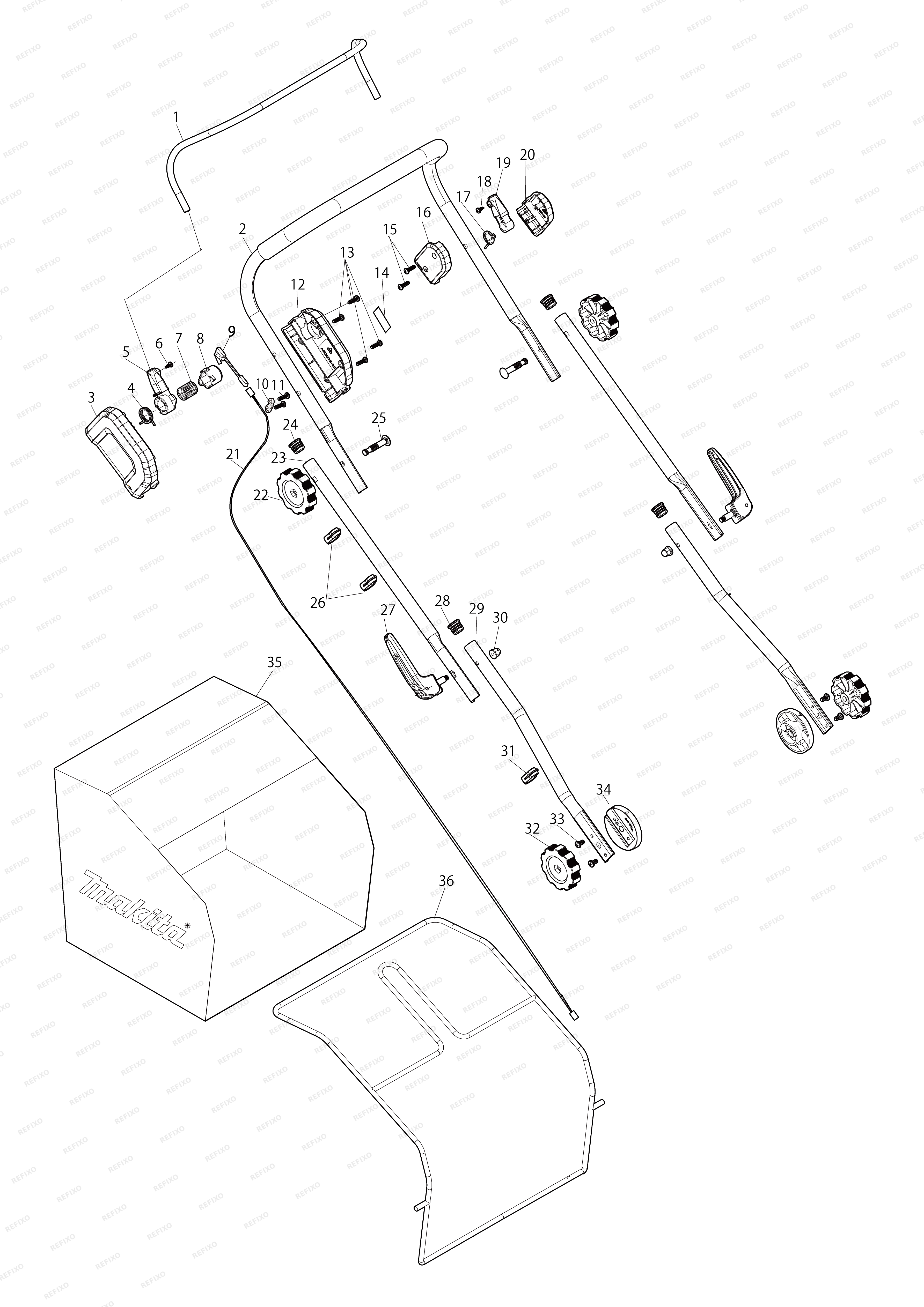 MAKITA DUV320 — схема запчастей