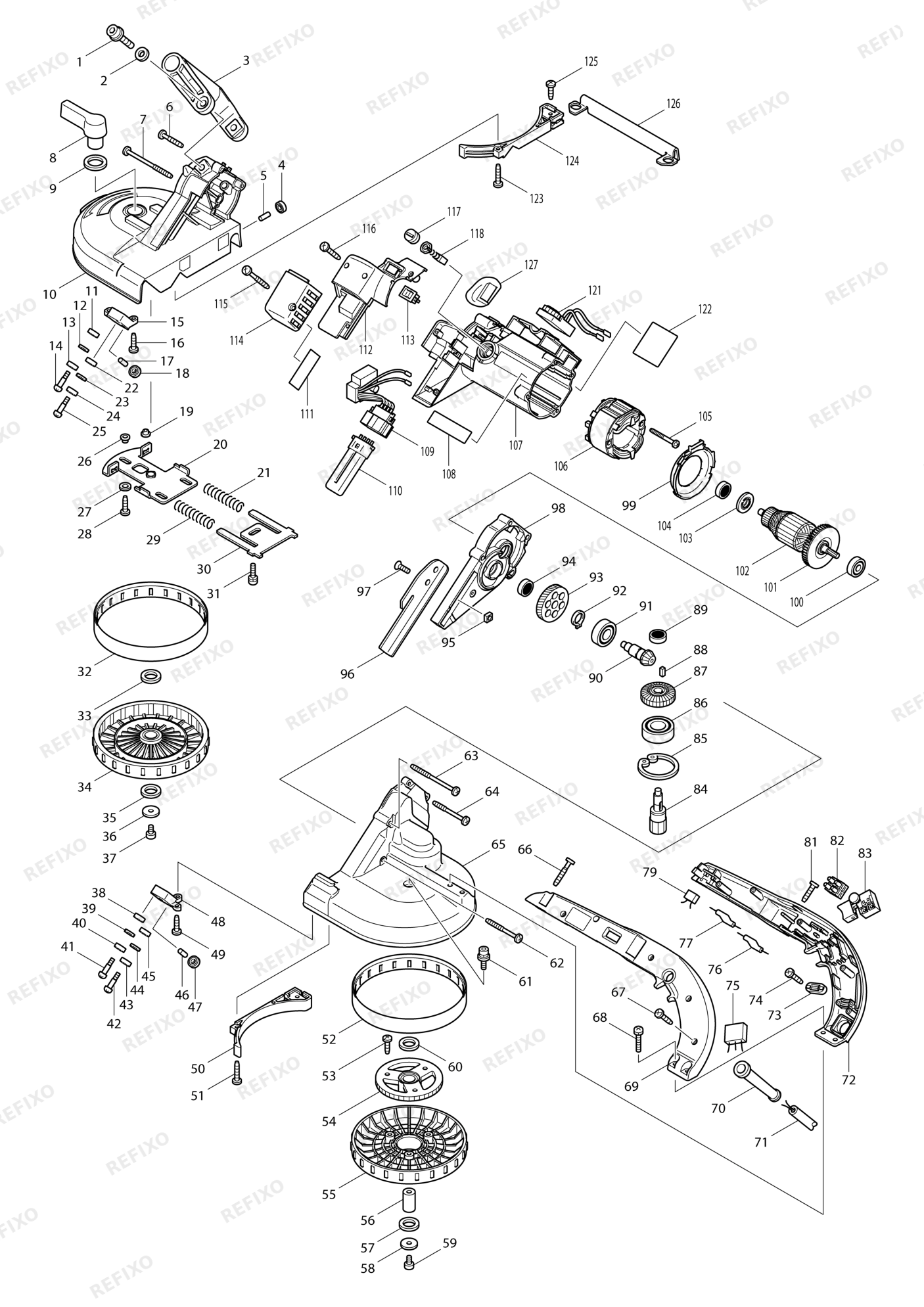 MAKITA 2107F — схема запчастей