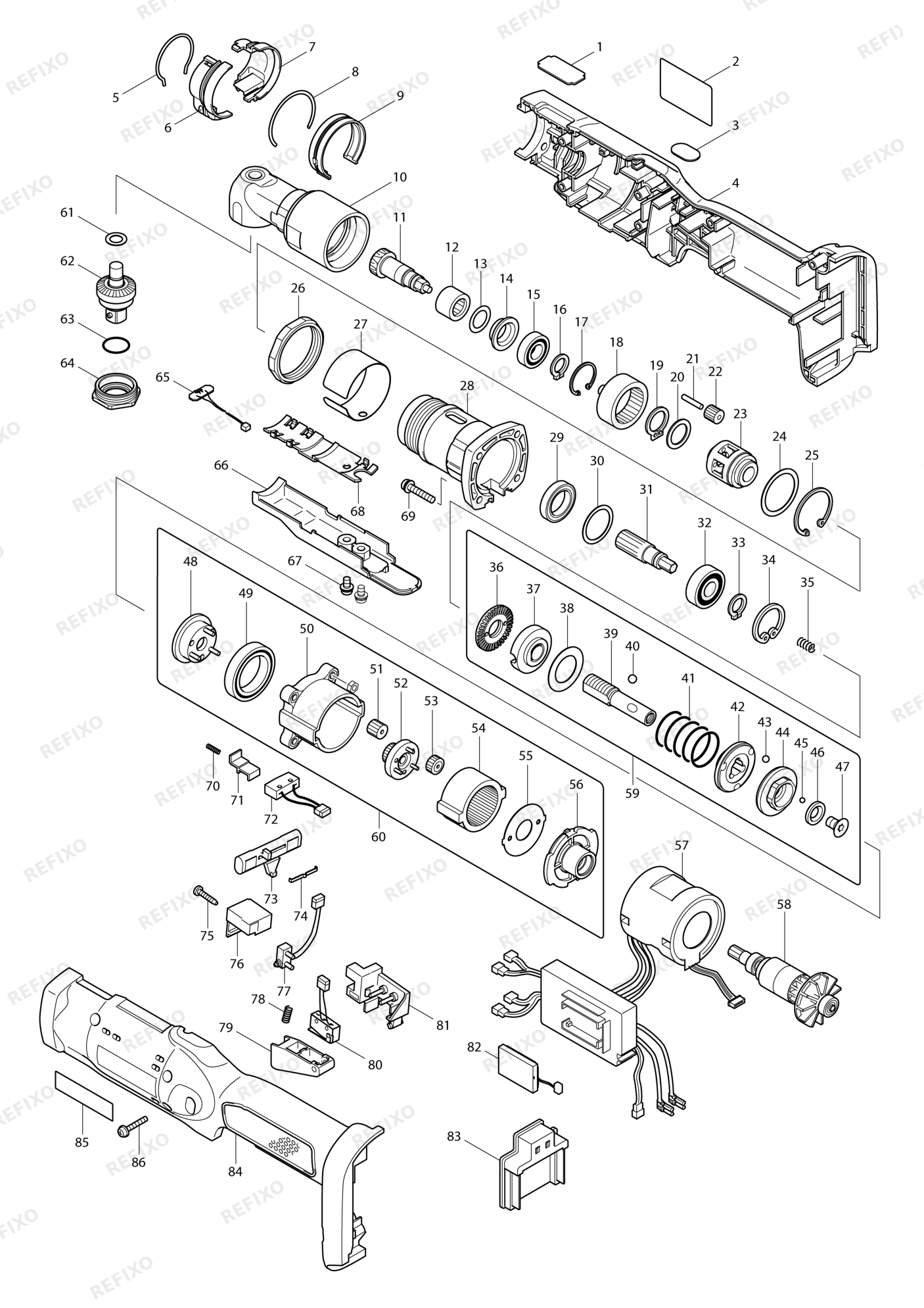 MAKITA DFL300F — схема запчастей