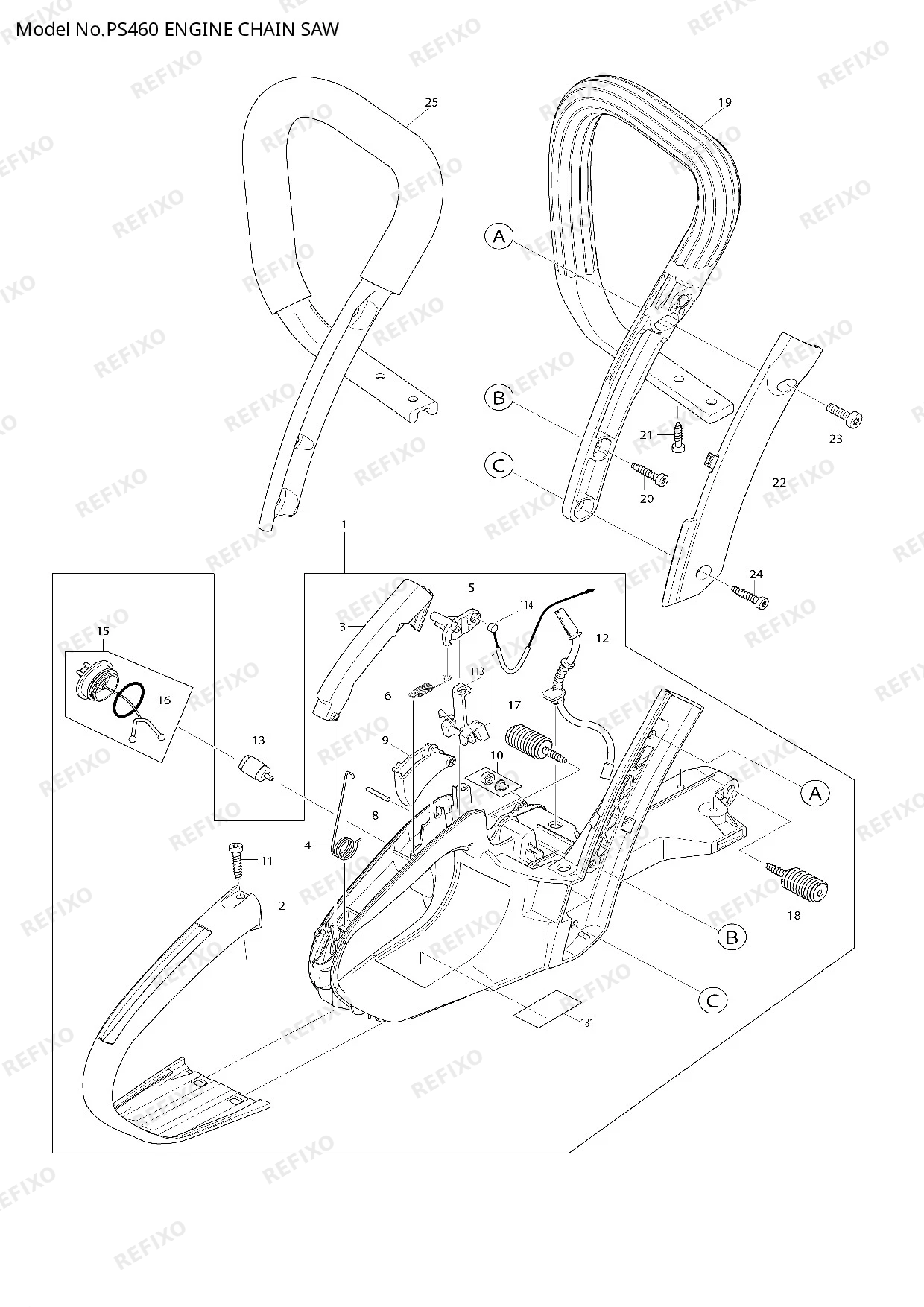 MAKITA PS 460 — схема запчастей
