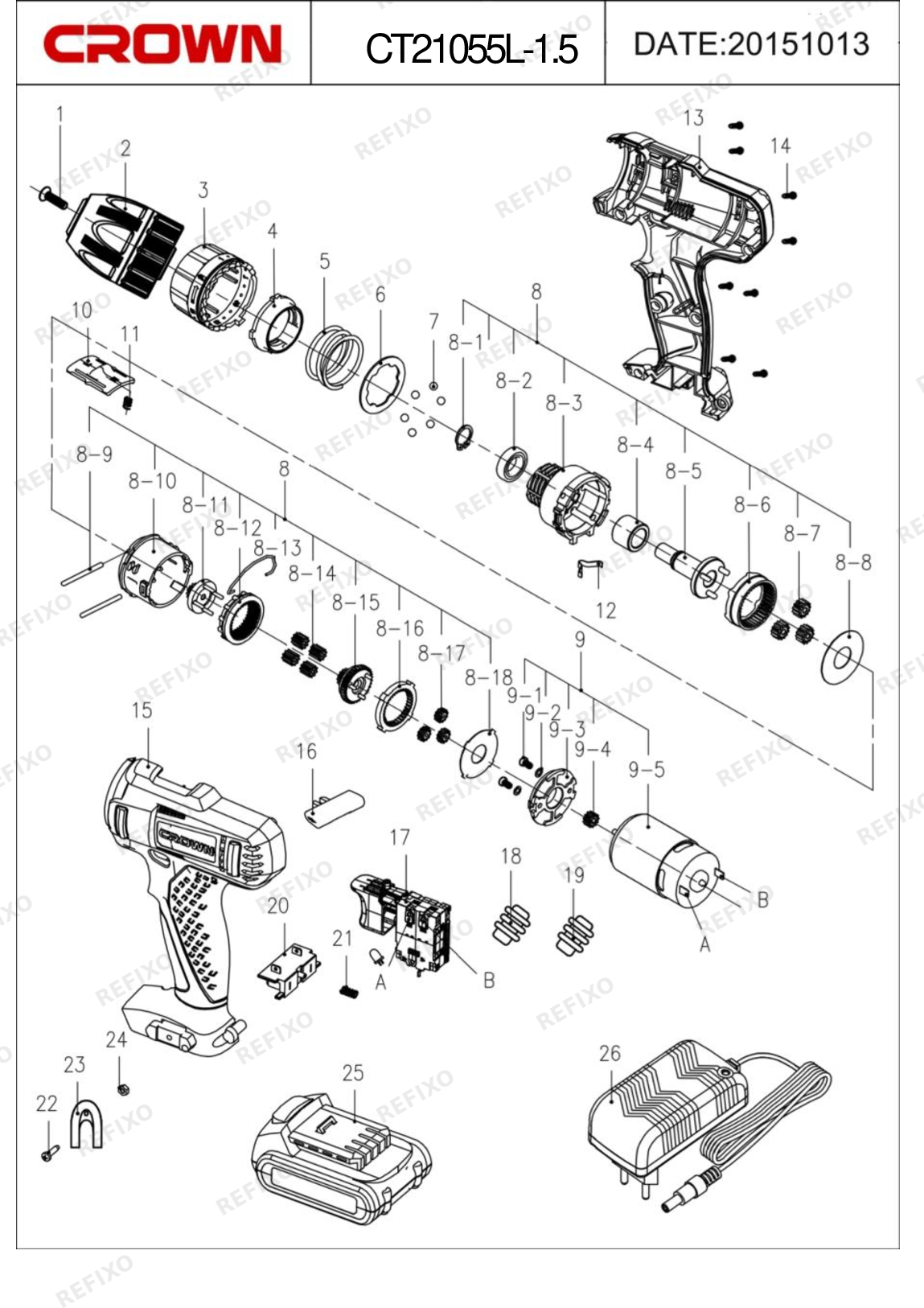 CROWN CT21055L — схема запчастей