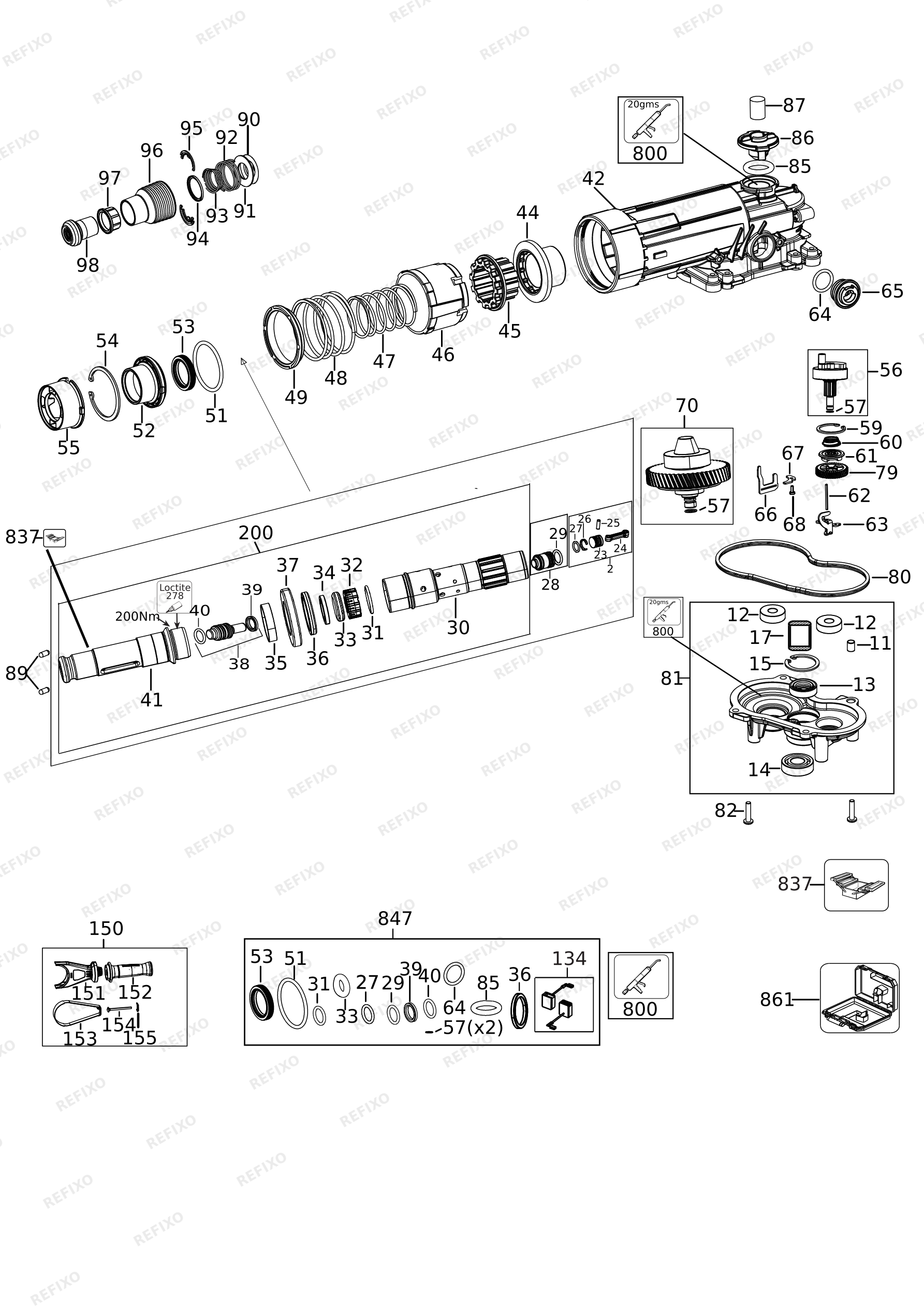 DeWalt КОМБИНИРОВАННЫЙ ПЕРФОРАТОР D25481K — схема запчастей