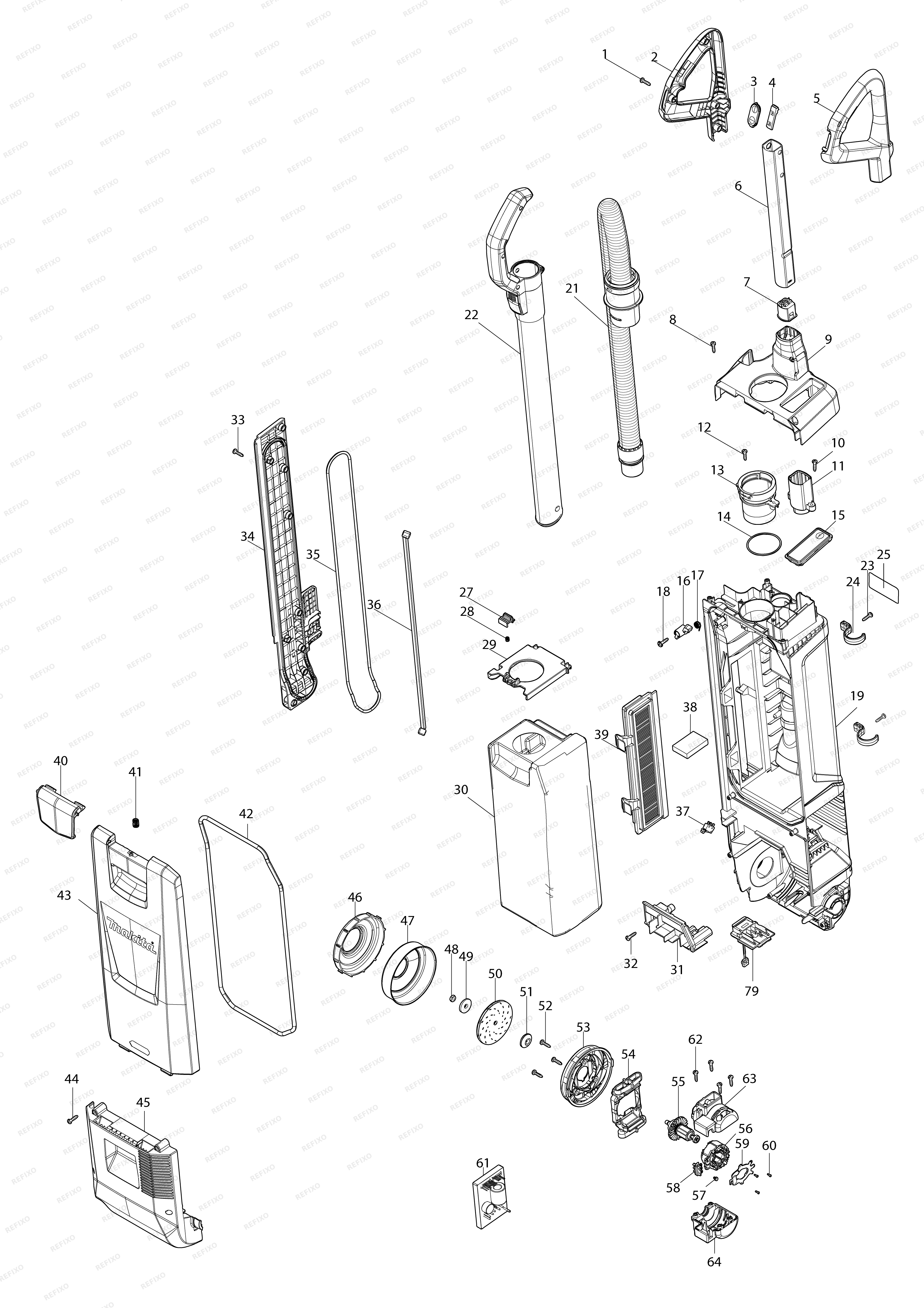 MAKITA VC010G — схема запчастей
