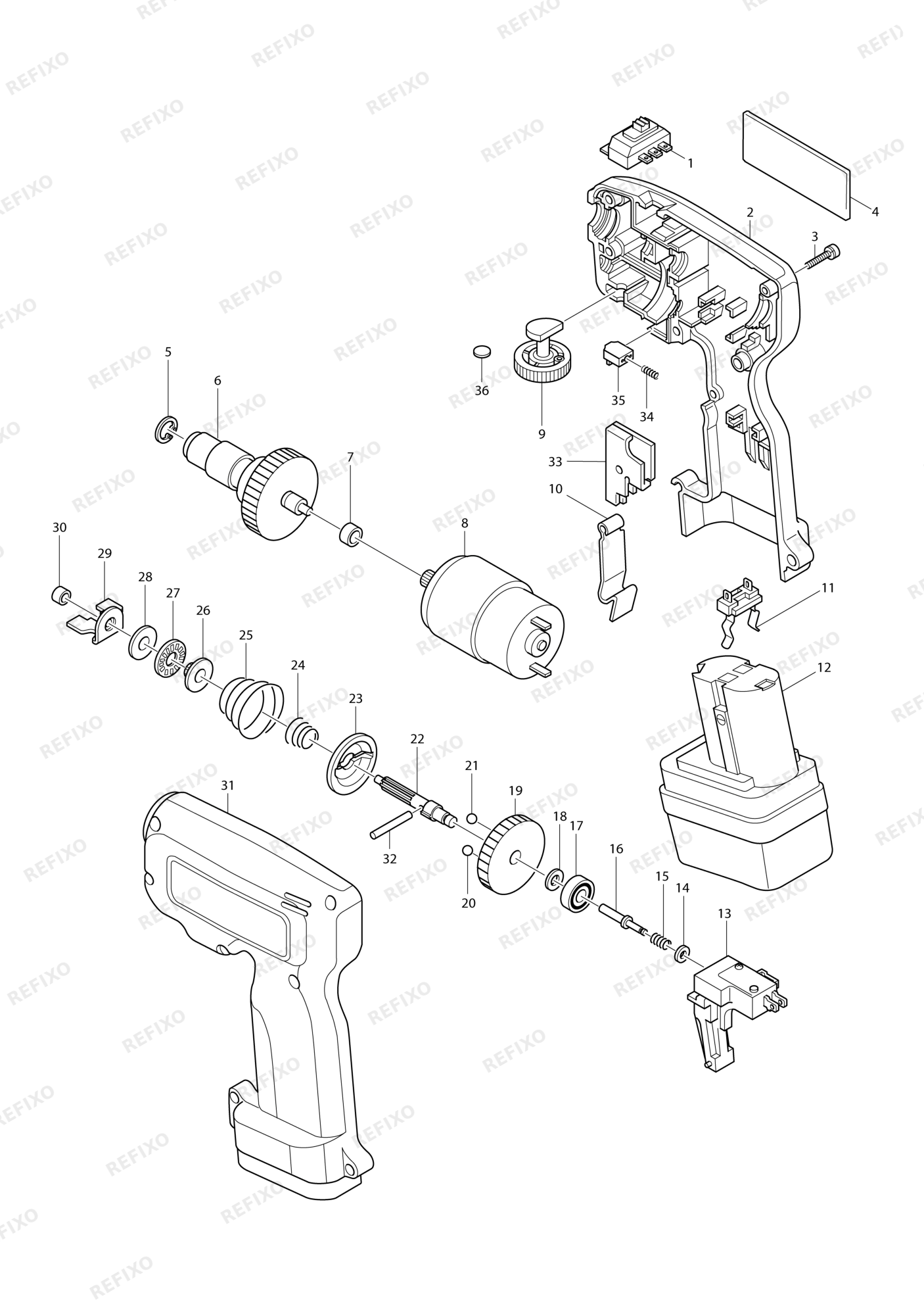 MAKITA 6794D — схема запчастей