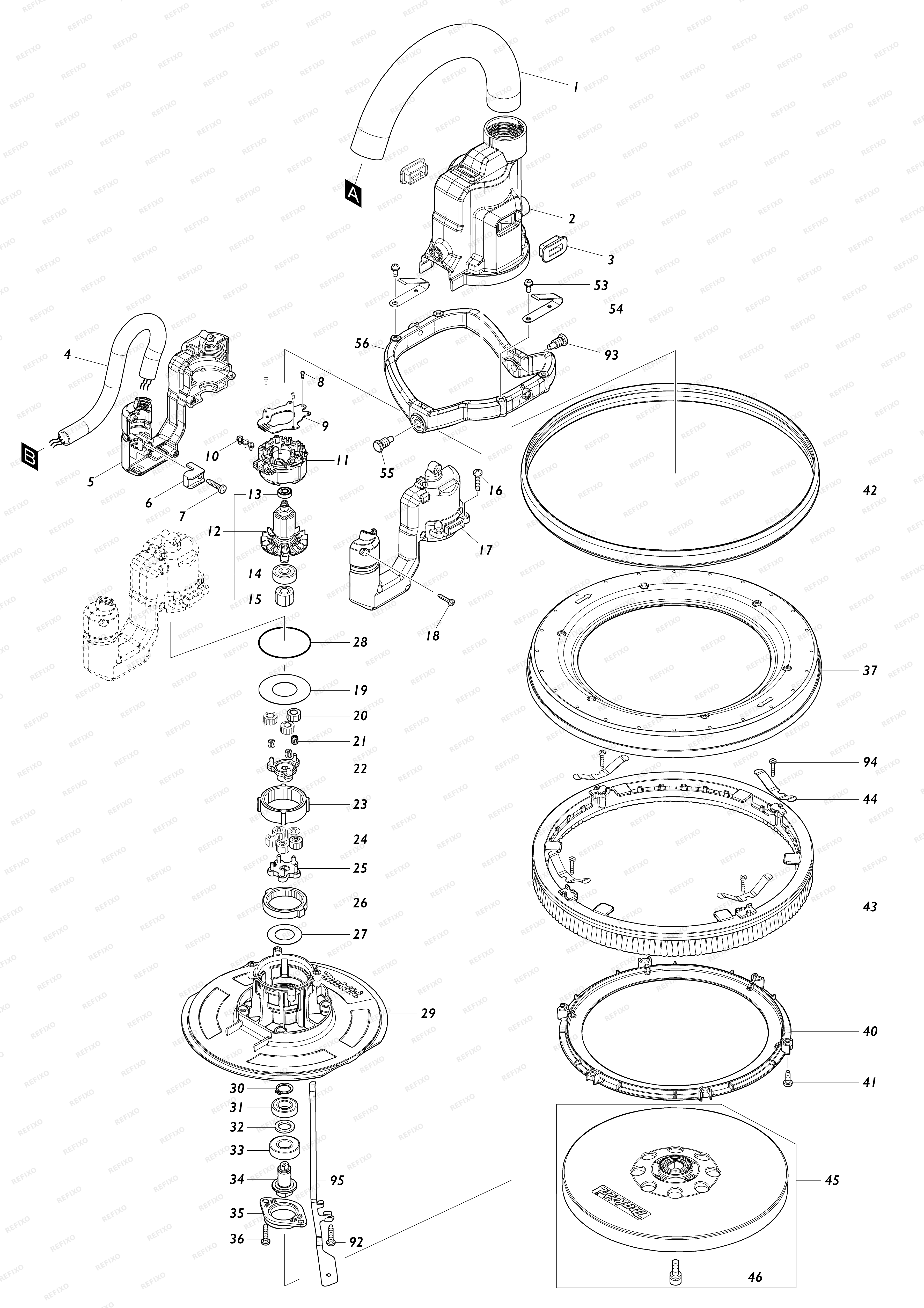 MAKITA DSL801 — схема запчастей