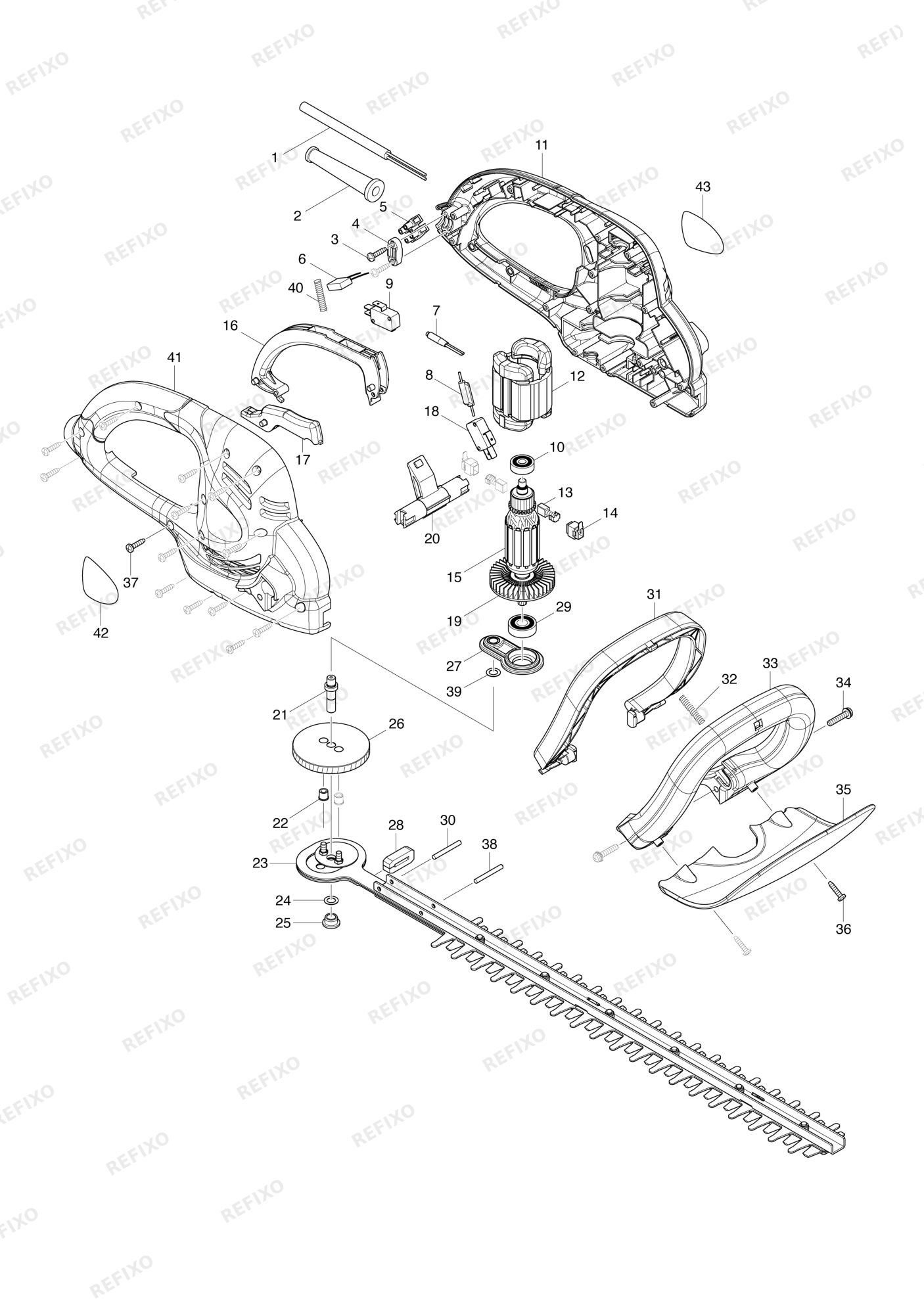 MAKITA UH4861 — схема запчастей